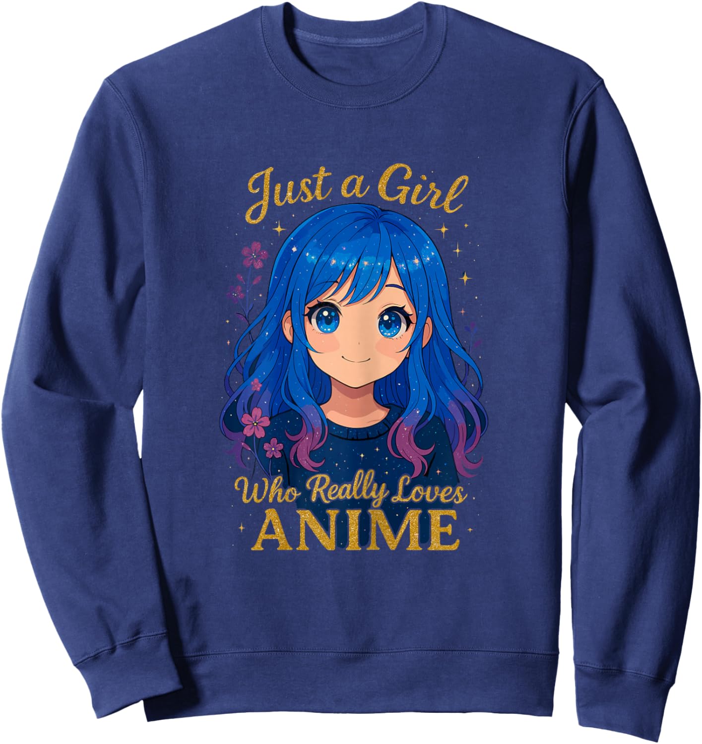 Just a Girl who Loves Anime Sweatshirt - Sweatshirt | Navy