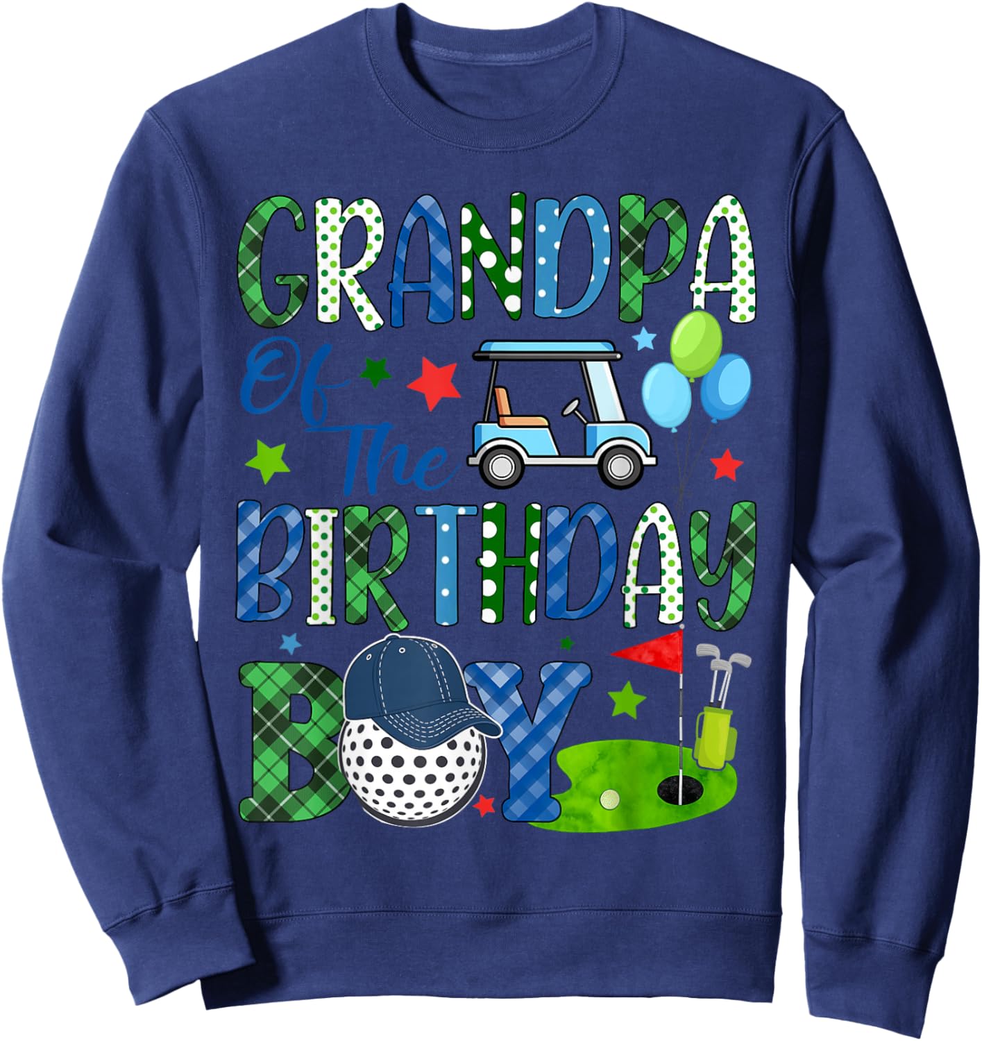Grandpa of The Birthday Boy Golf Sport Matching Family Sweatshirt - Sweatshirt | Navy