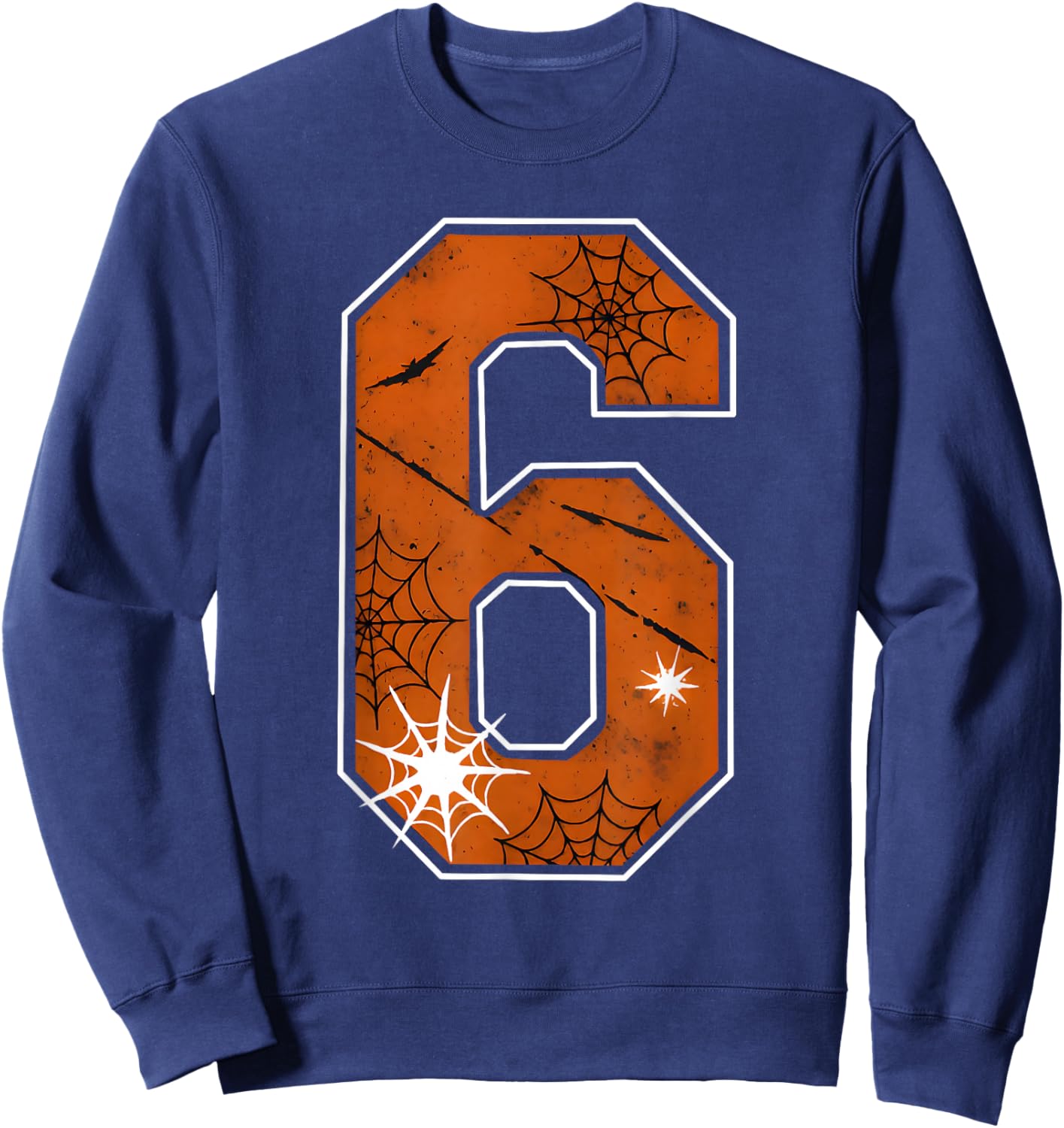 6 7 Funny Halloween Costume with Spider Web Trend Couples Sweatshirt - Sweatshirt | Navy