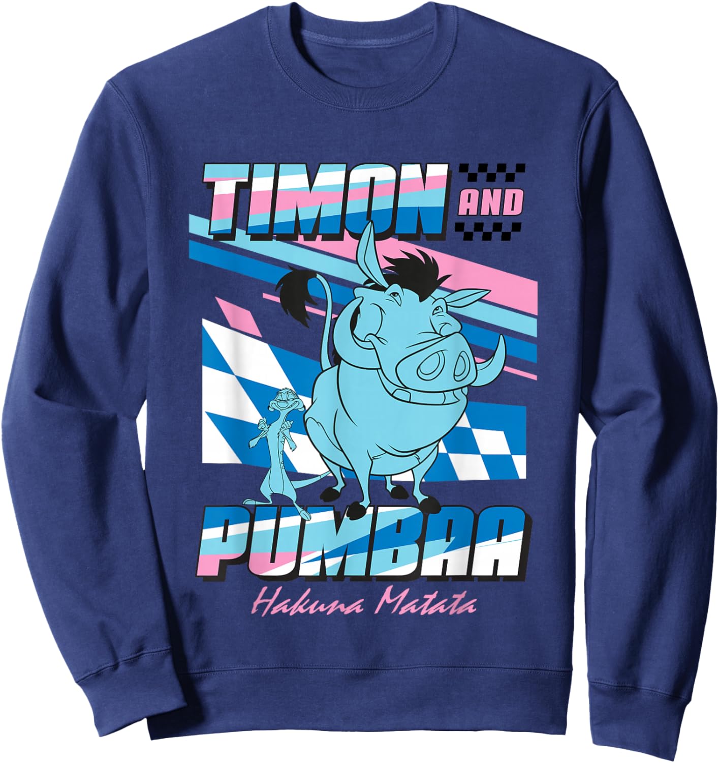 Disney The Lion King Timon and Pumbaa Retro Racing Sweatshirt - Sweatshirt | Navy