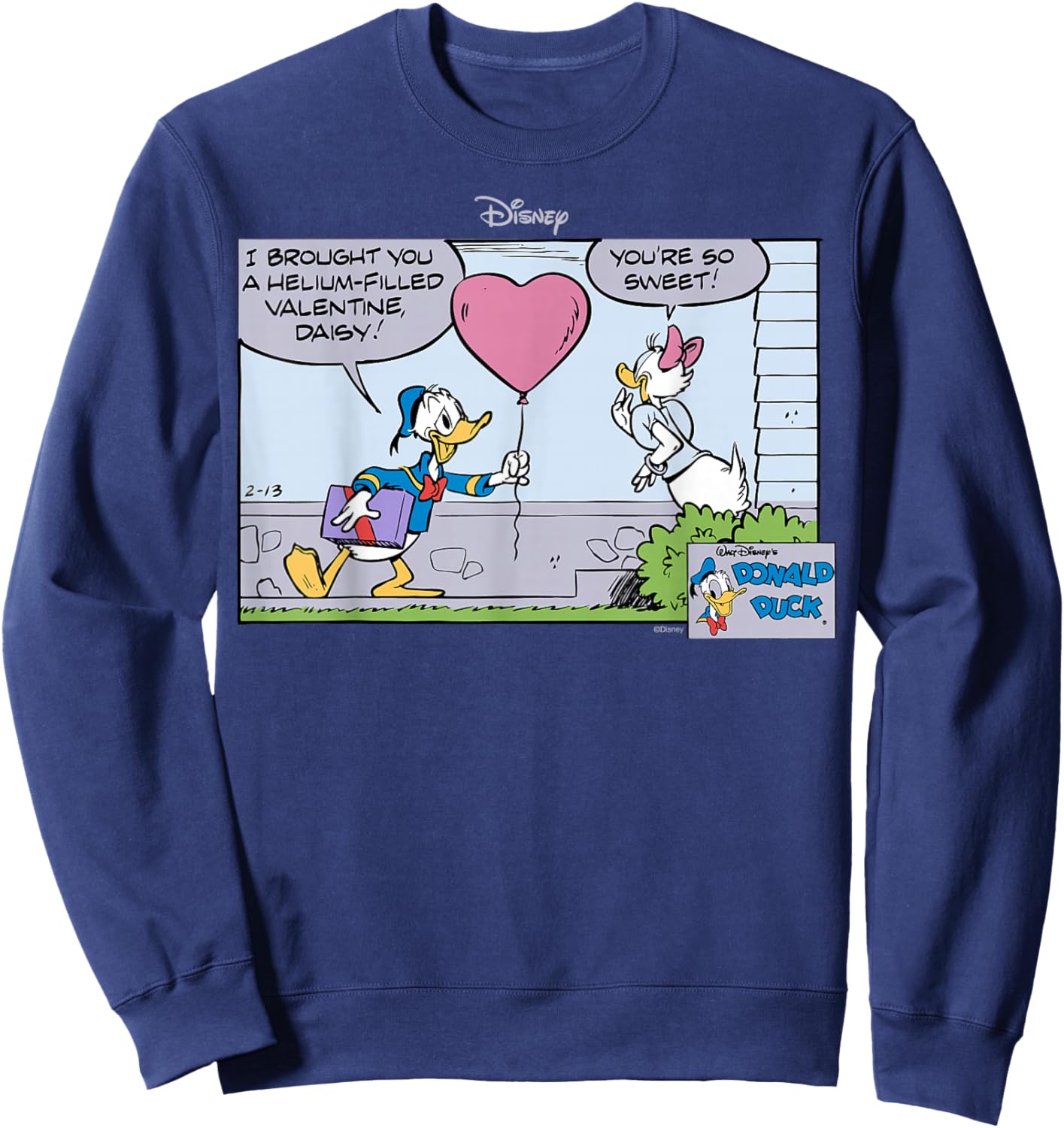 Disney Mickey and Friends Donald and Daisy Valentines Sweatshirt - Sweatshirt | Navy