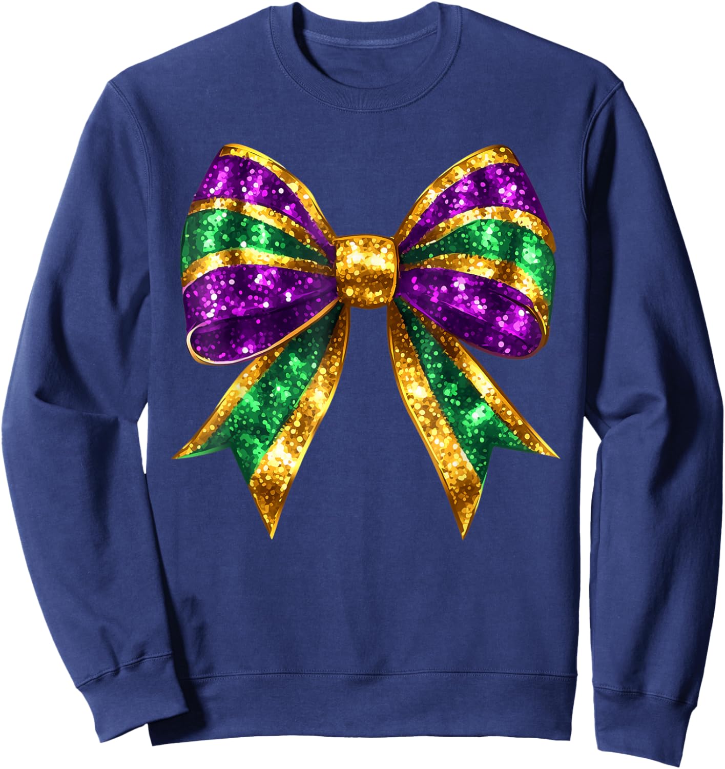 Mardi Gras Coquette Bow Fat Tuesday New Orleans Women Kids Sweatshirt - Sweatshirt | Navy