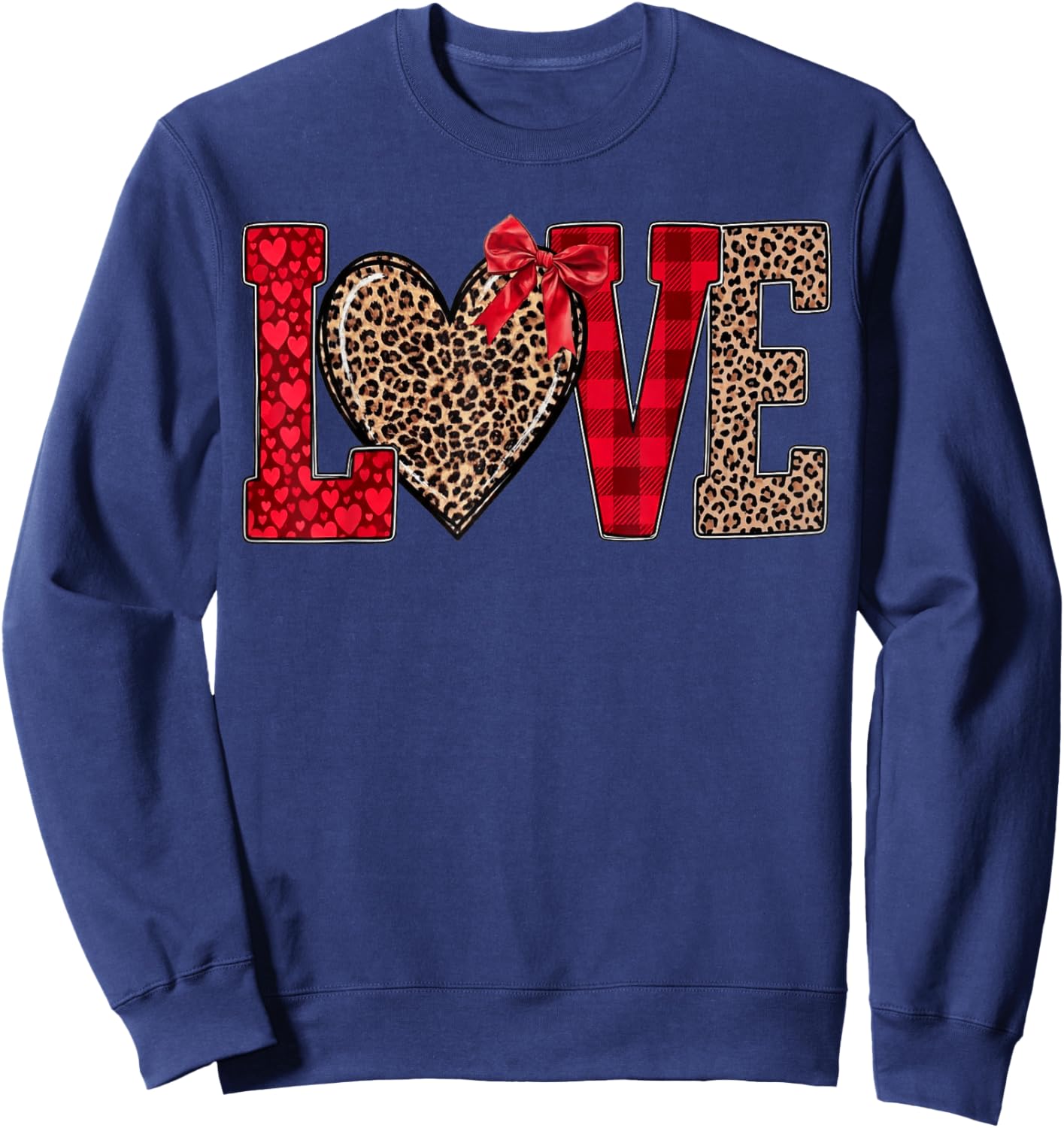 Leopard Love, Mama Valentine Sweatshirt - Sweatshirt | Navy