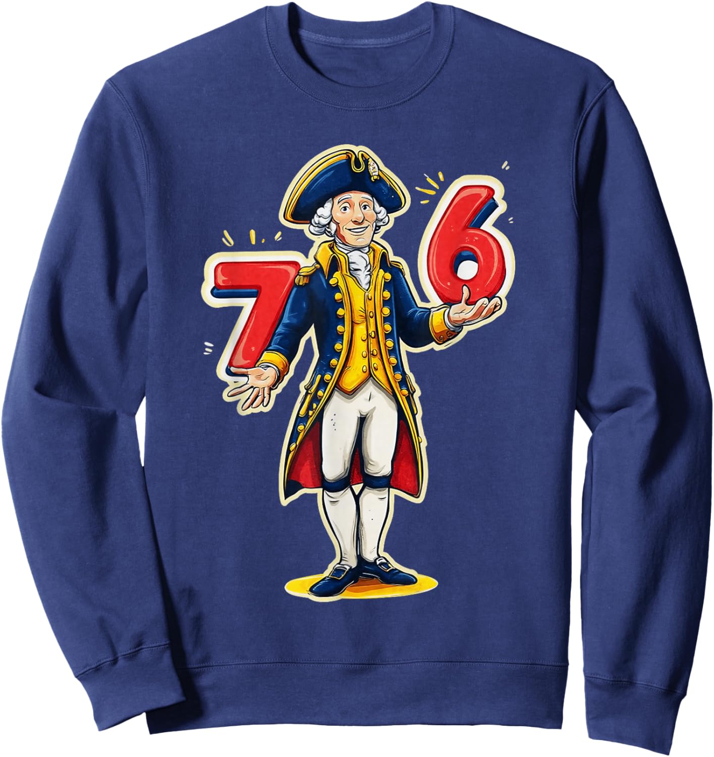 6-7 7-6 George Washington Shirt Six Seven American Design Sweatshirt - Sweatshirt | Navy