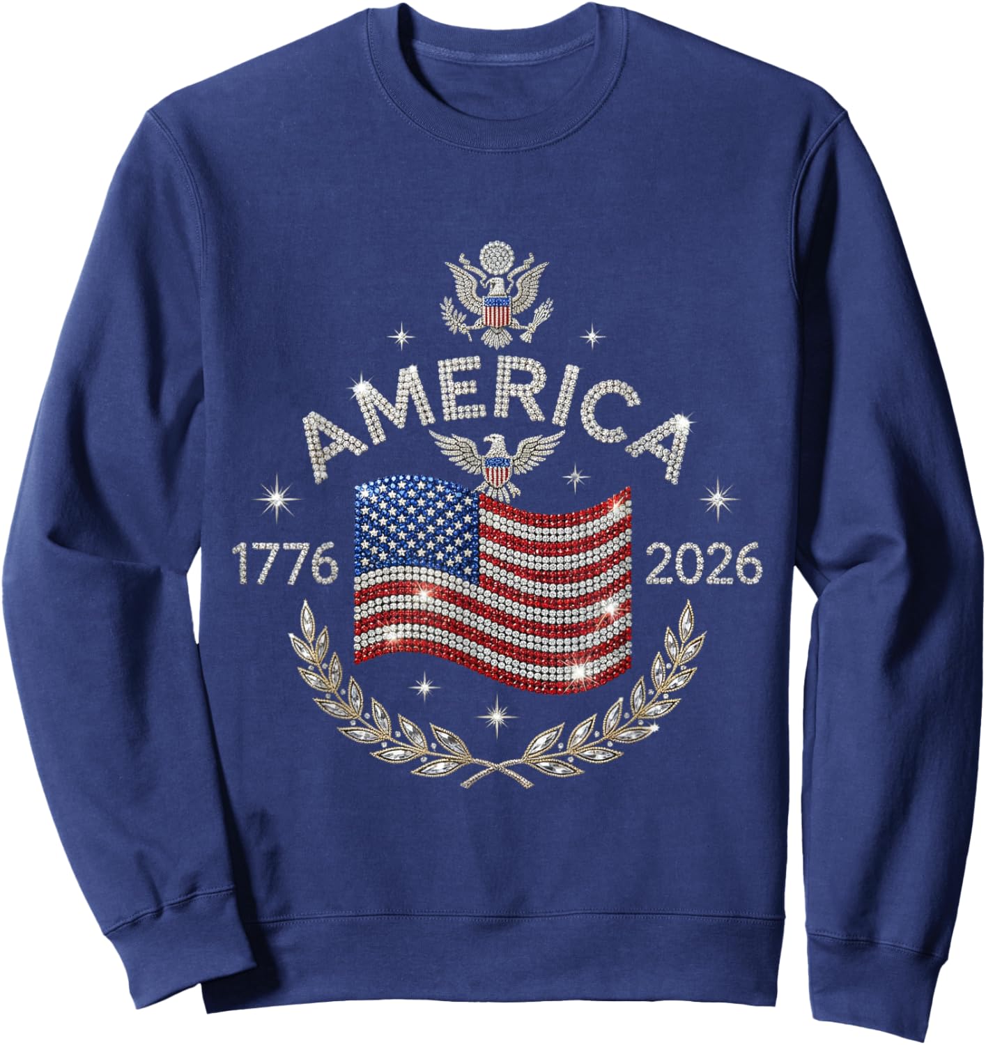 America 250th Anniversary USA Flag 1776 2026 Patriotic Sweatshirt - Sweatshirt | Navy