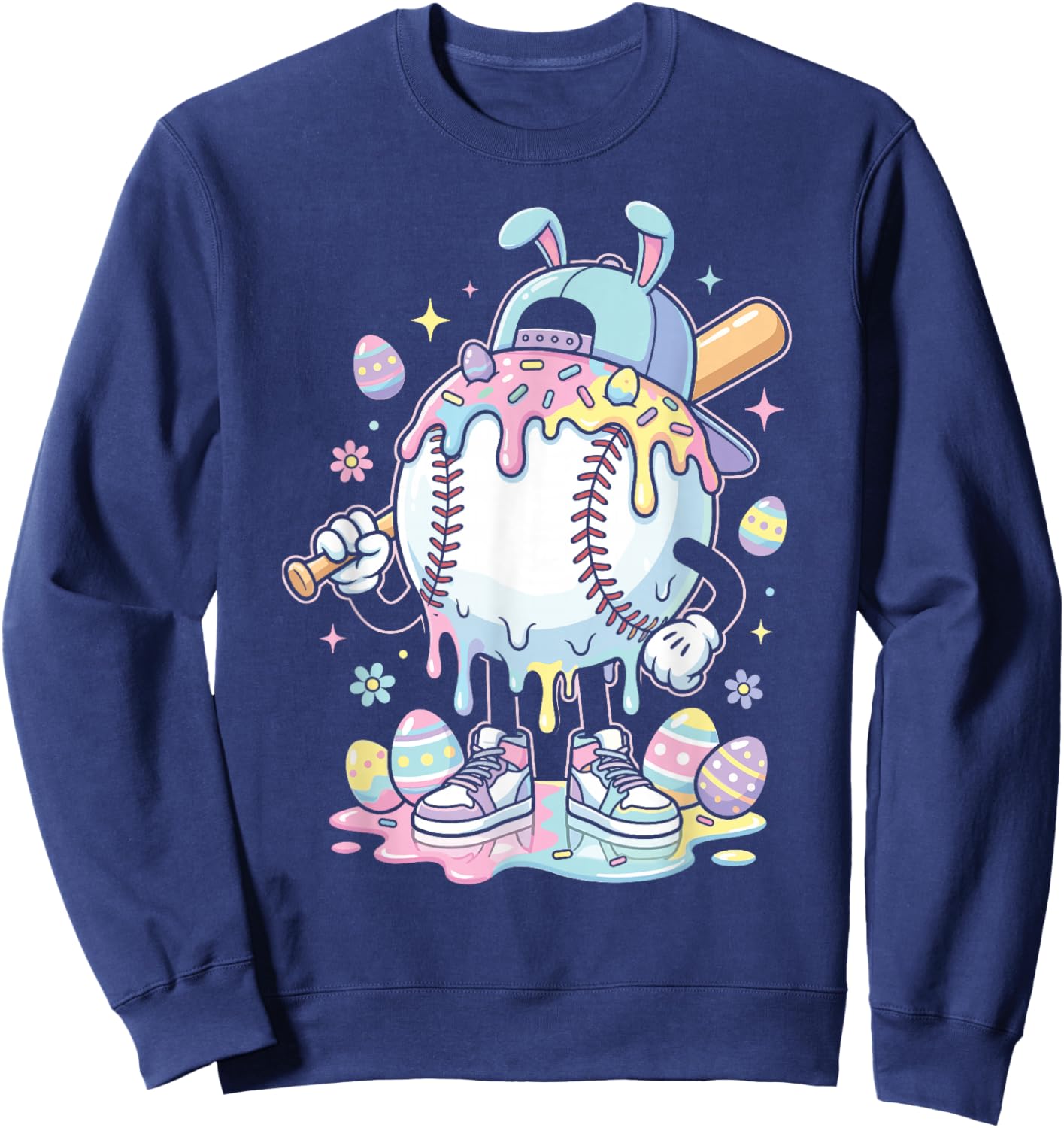 Baseball Drip Icecream Apparel Youth Boy Easter Sweatshirt - Sweatshirt | Navy