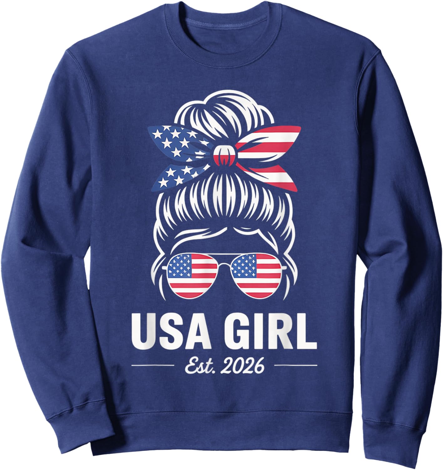 Us Citizen Est 2026 New Citizenship American USA Girl 2026 Sweatshirt - Sweatshirt | Navy
