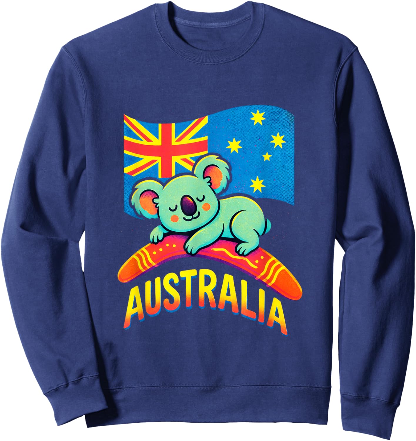 Australia - Koala, Flag, Art Sweatshirt - Sweatshirt | Navy