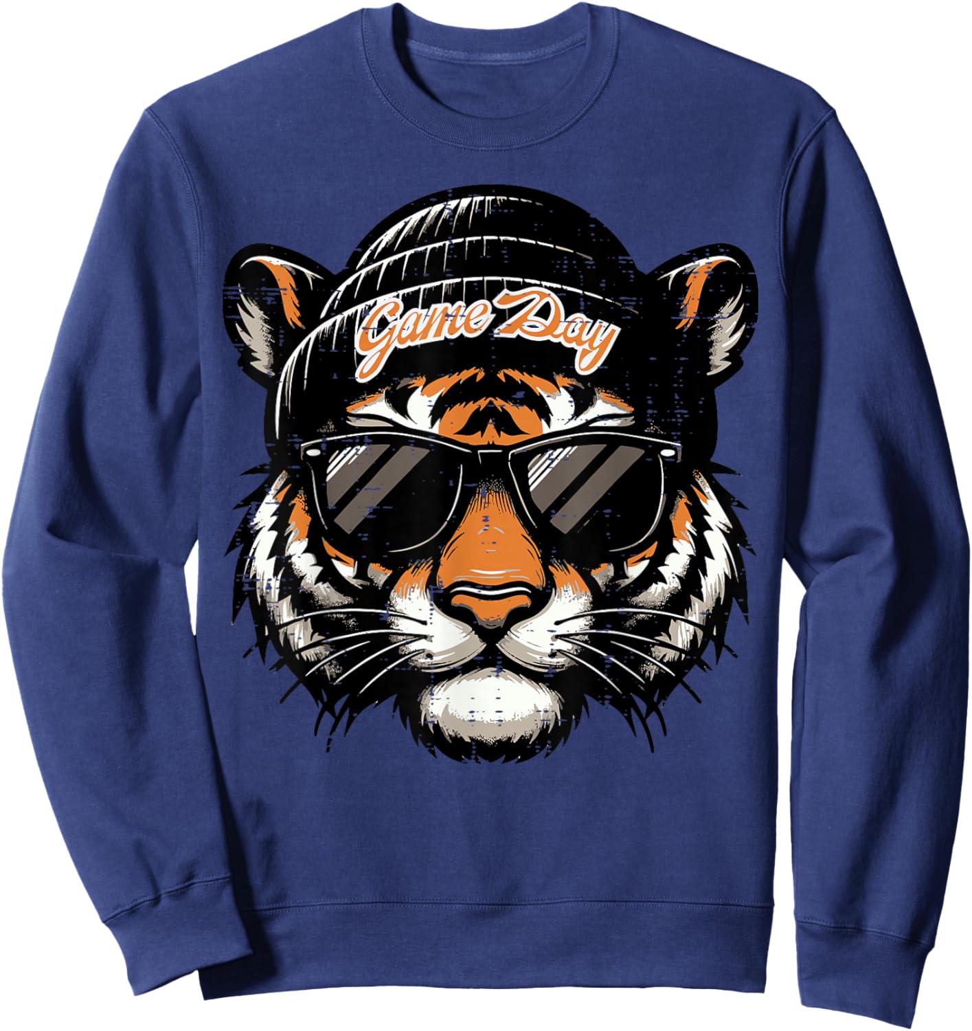 Tiger Sunglasses Men Women Kids Girls Boys Youth Teen Sweatshirt - Sweatshirt | Navy