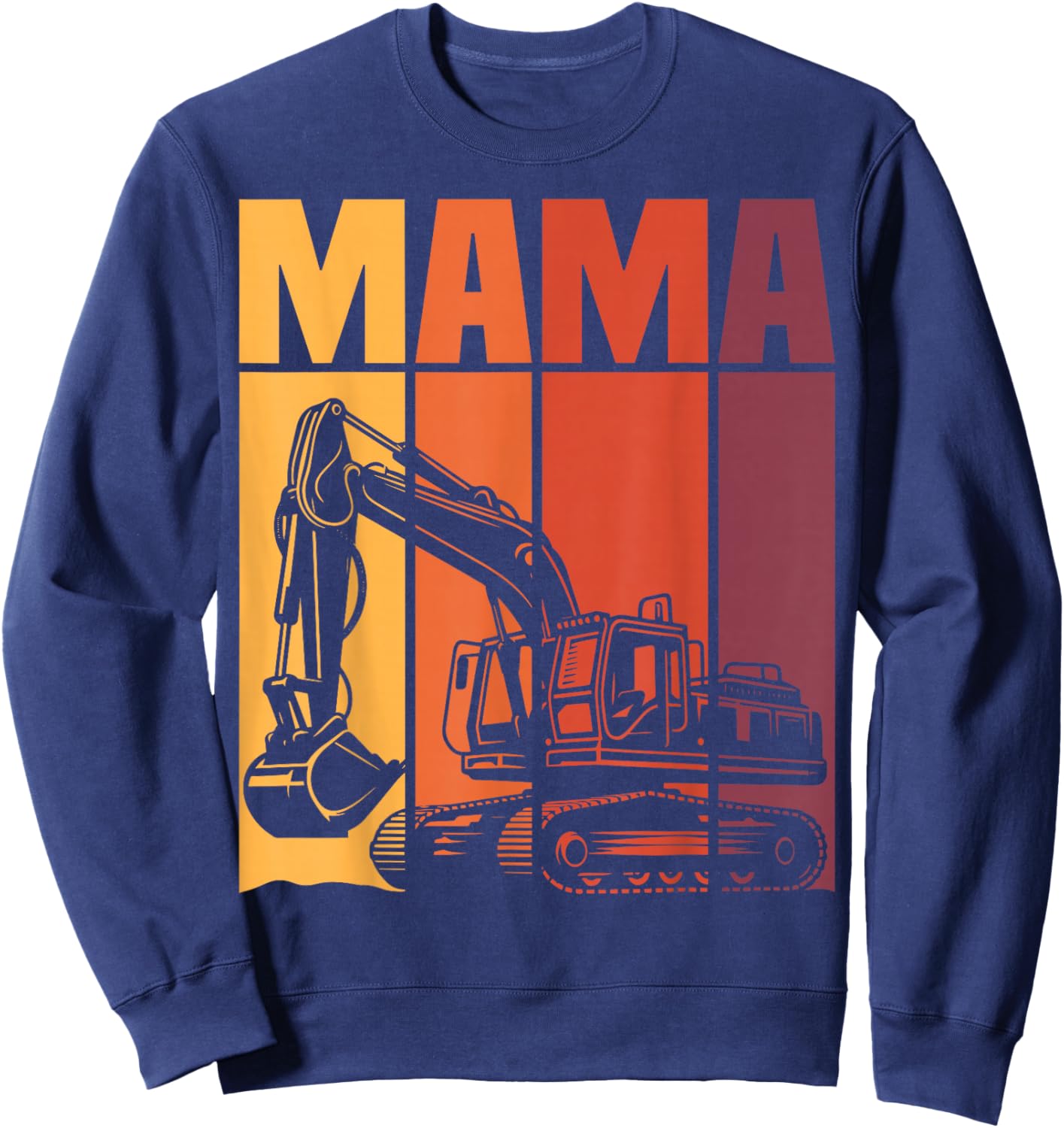 Mama Excavator Matching Family Construction Birthday Party Sweatshirt - Sweatshirt | Navy