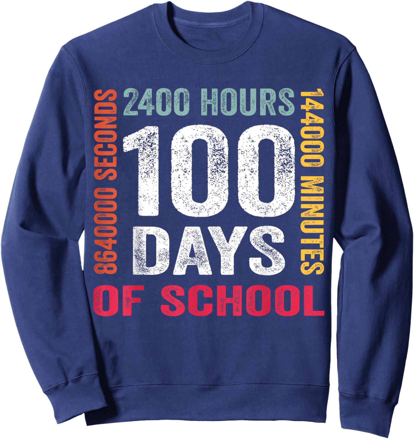 Funny 100th Day 100 Days of School Boy Kids Sweatshirt - Sweatshirt | Navy