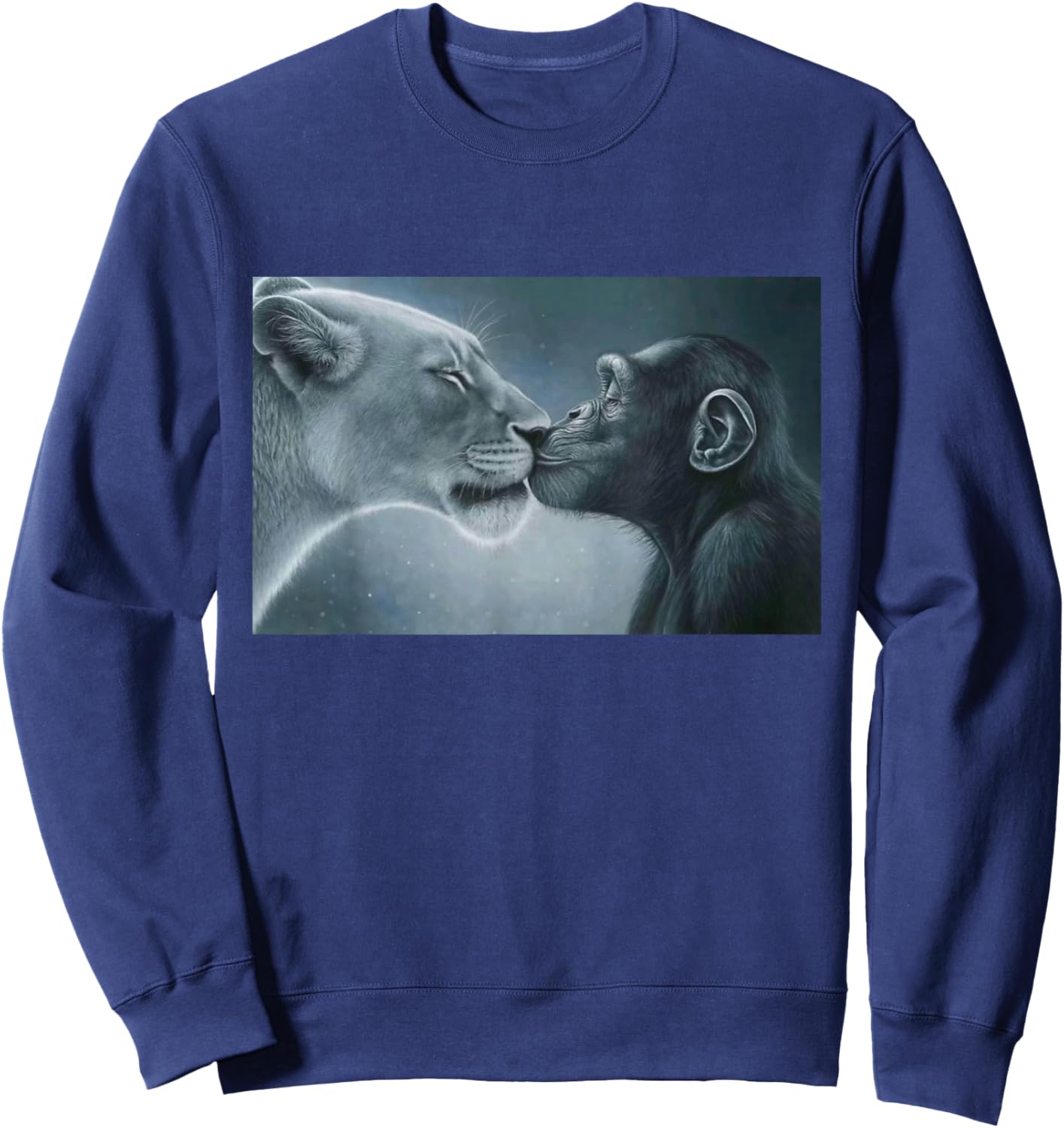 Lion Yelling Monkey Meme Rage Bait Sweatshirt - Sweatshirt | Navy