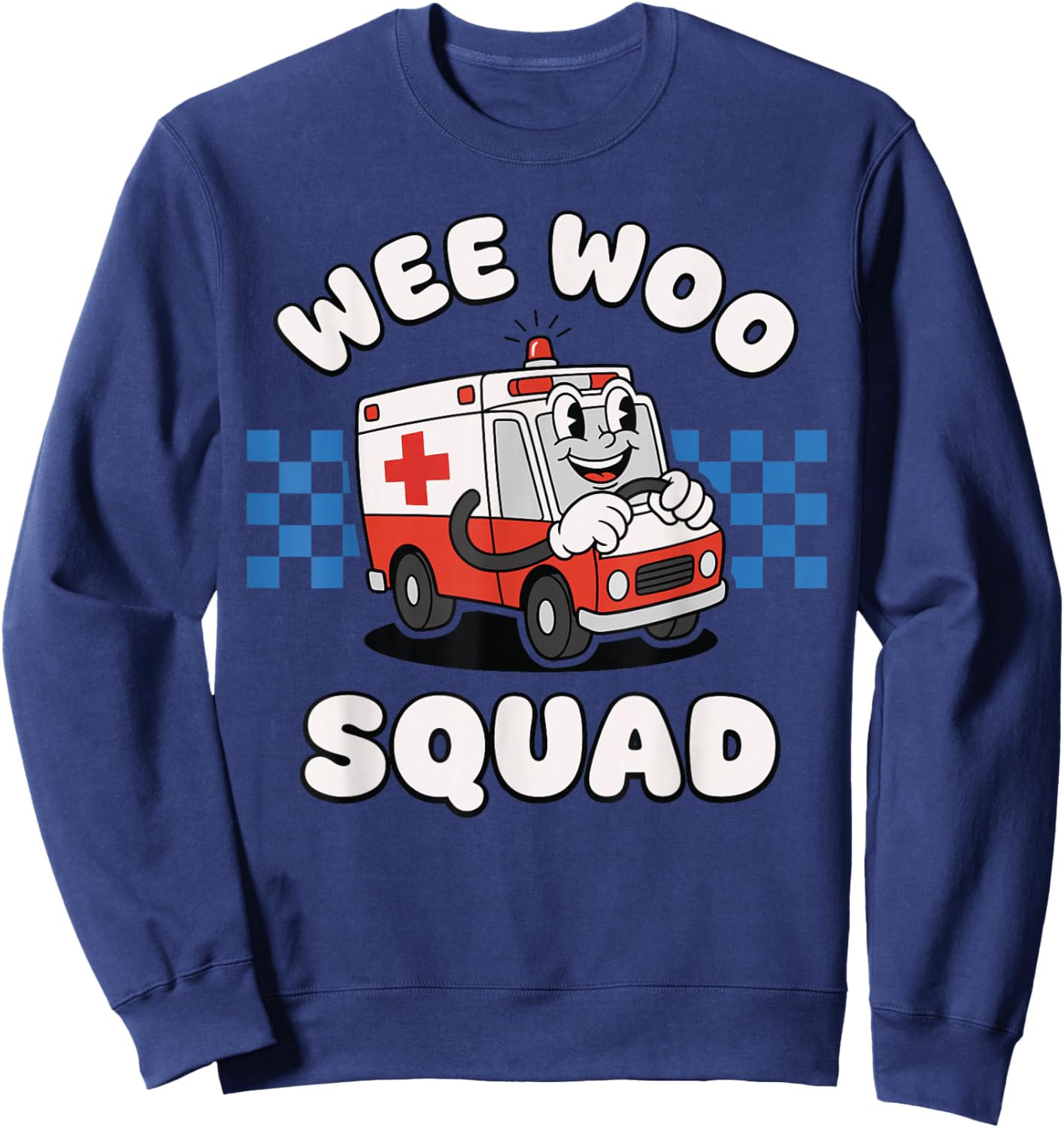 Funny Cute Wee Woo Squad Ambulance Paramedic EMT for Kids Sweatshirt - Sweatshirt | Navy