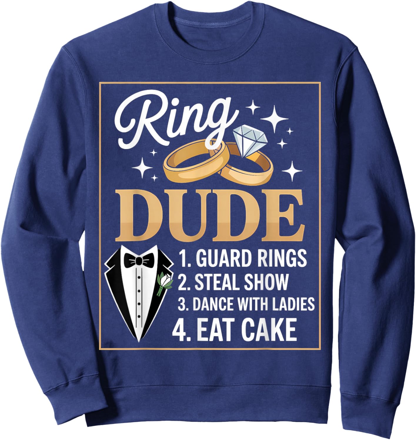 Ring Security Wedding Party Funny Ring Bearer Sweatshirt - Sweatshirt | Navy