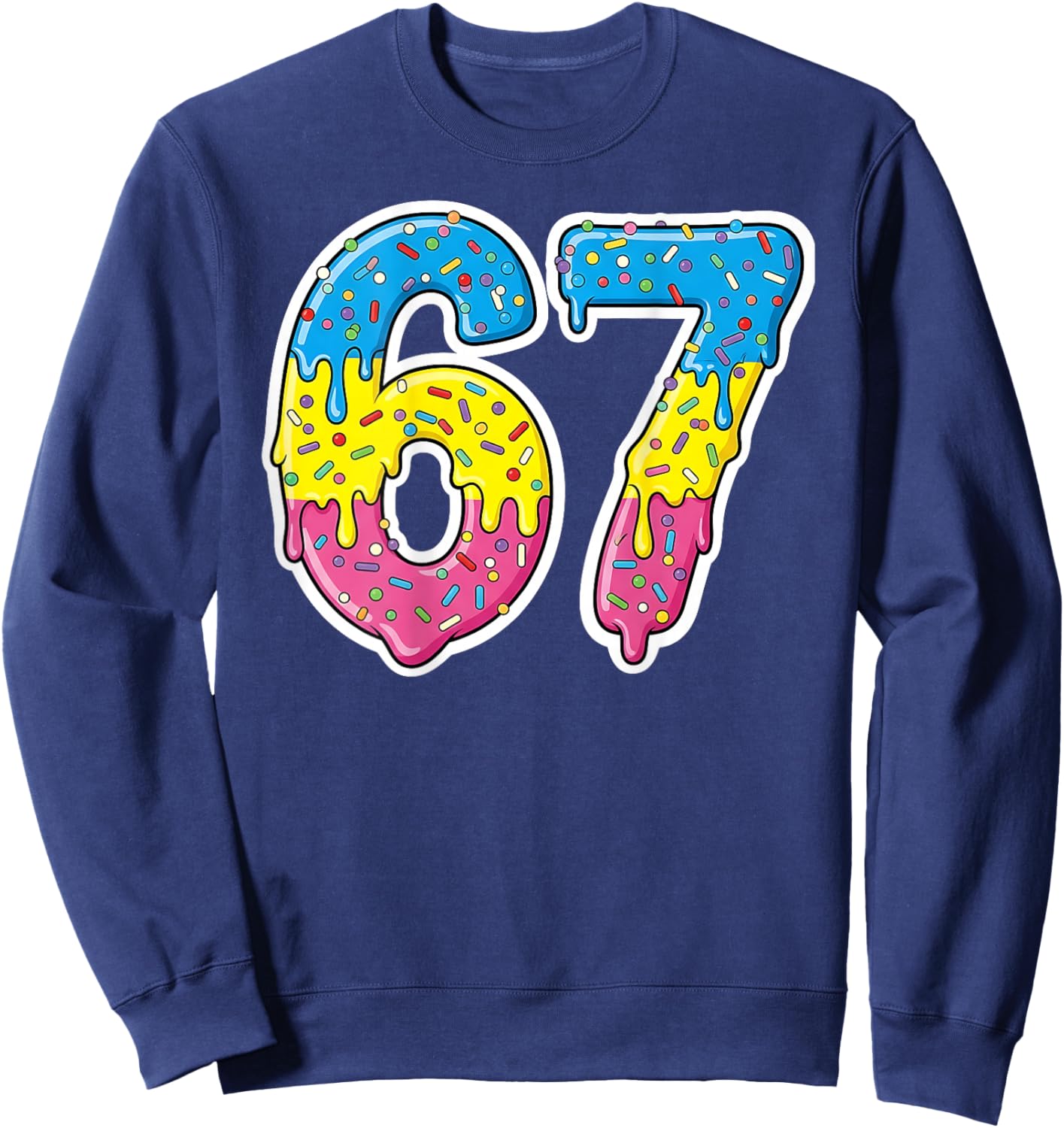 Number 67 Shirt Costume Adult Pink Men Kids Back Sweatshirt - Sweatshirt | Navy