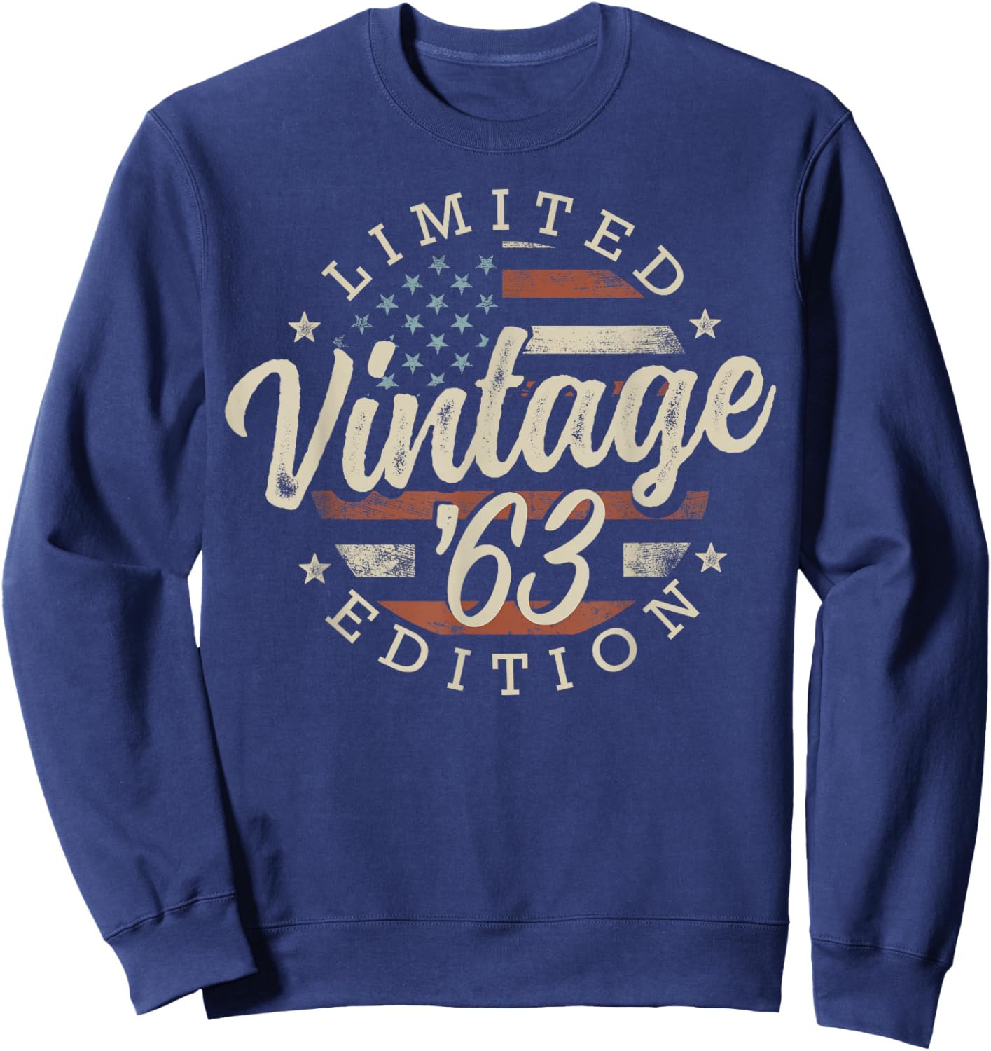Vintage 1963 Limited Edition USA Flag 62nd Birthday Sweatshirt - Sweatshirt | Navy
