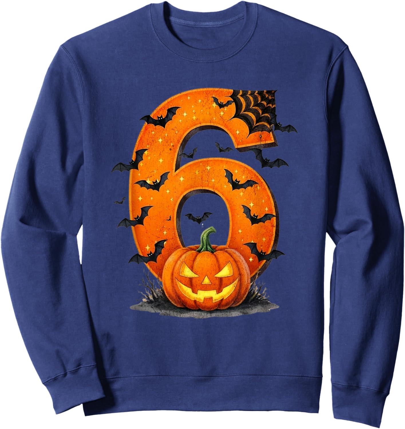 Fun Six Seven 6 7 Meme Design Couples Halloween Sweatshirt - Sweatshirt | Navy