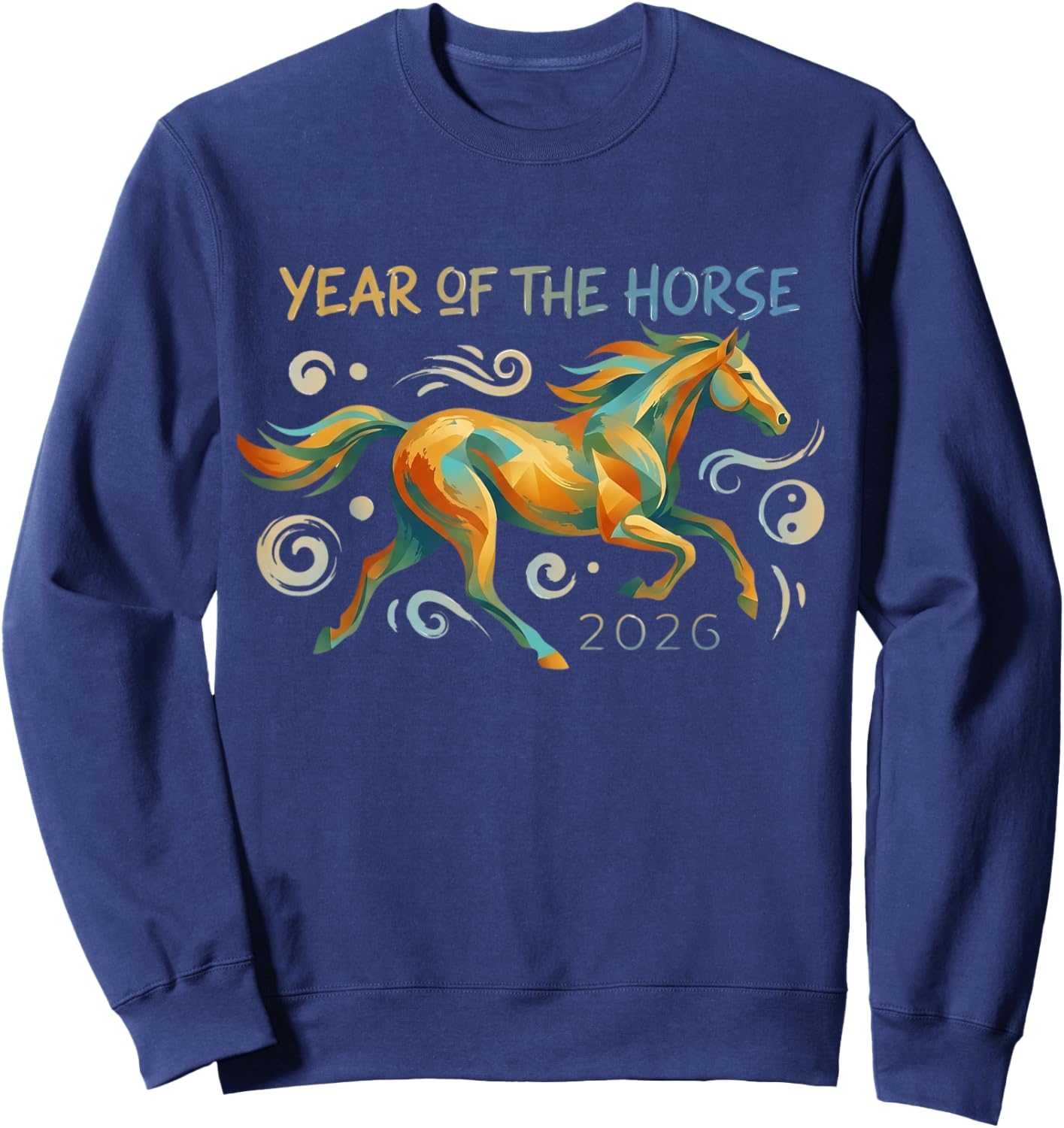 Year 2026 of the Horse Graphic Modern Illustration Sweatshirt - Sweatshirt | Navy