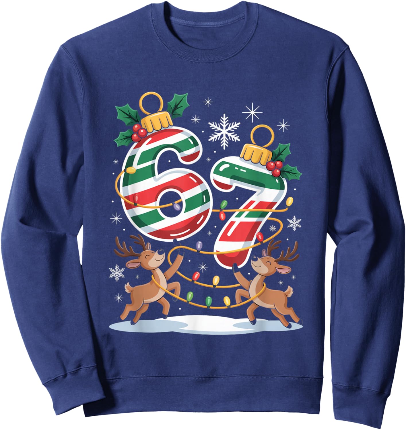 Christmas 67 Funny Xmas Six Seven Ugly Sweater 6-7 Sweatshirt - Sweatshirt | Navy