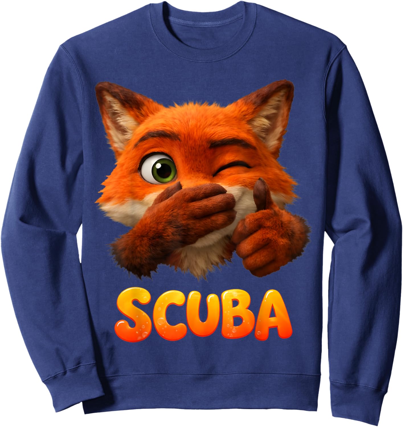 Scuba Fox Dance Funny Meme Scuba BrainRot Sweatshirt - Sweatshirt | Navy