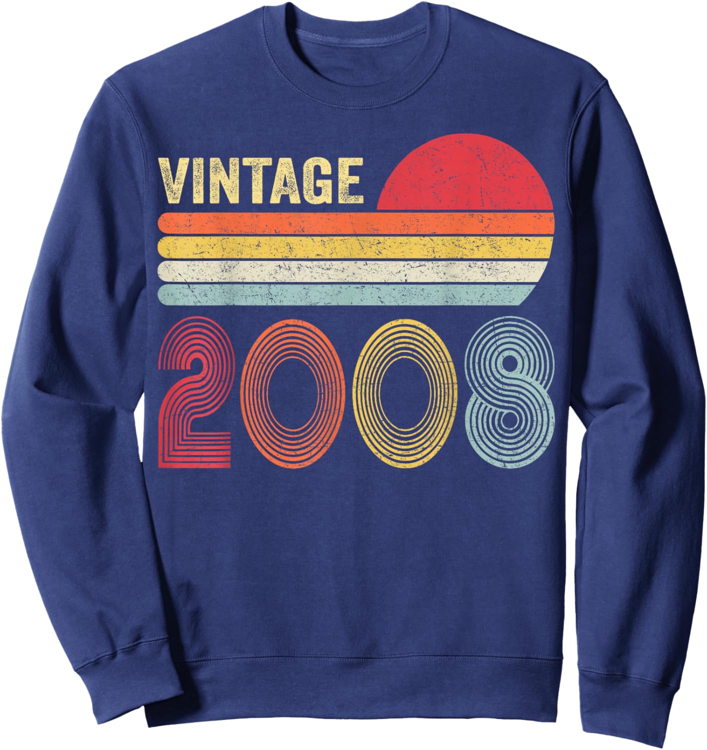 18 Year Old Gifts Vintage 2008 18th Birthday Boys Girls Sweatshirt - Sweatshirt | Navy