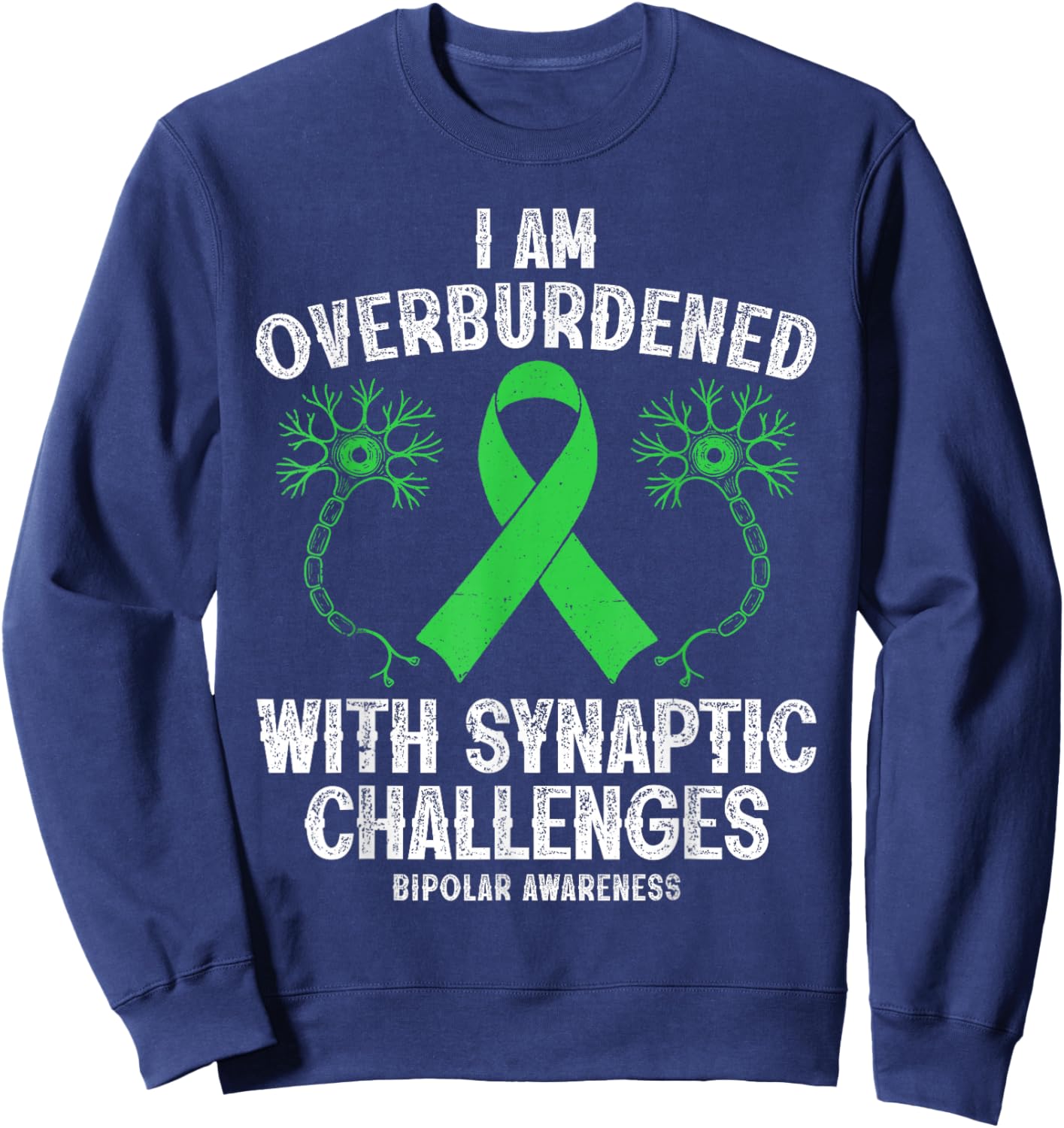 Bipolar Warrior Funny Bipolar Disorder Sweatshirt - Sweatshirt | Navy