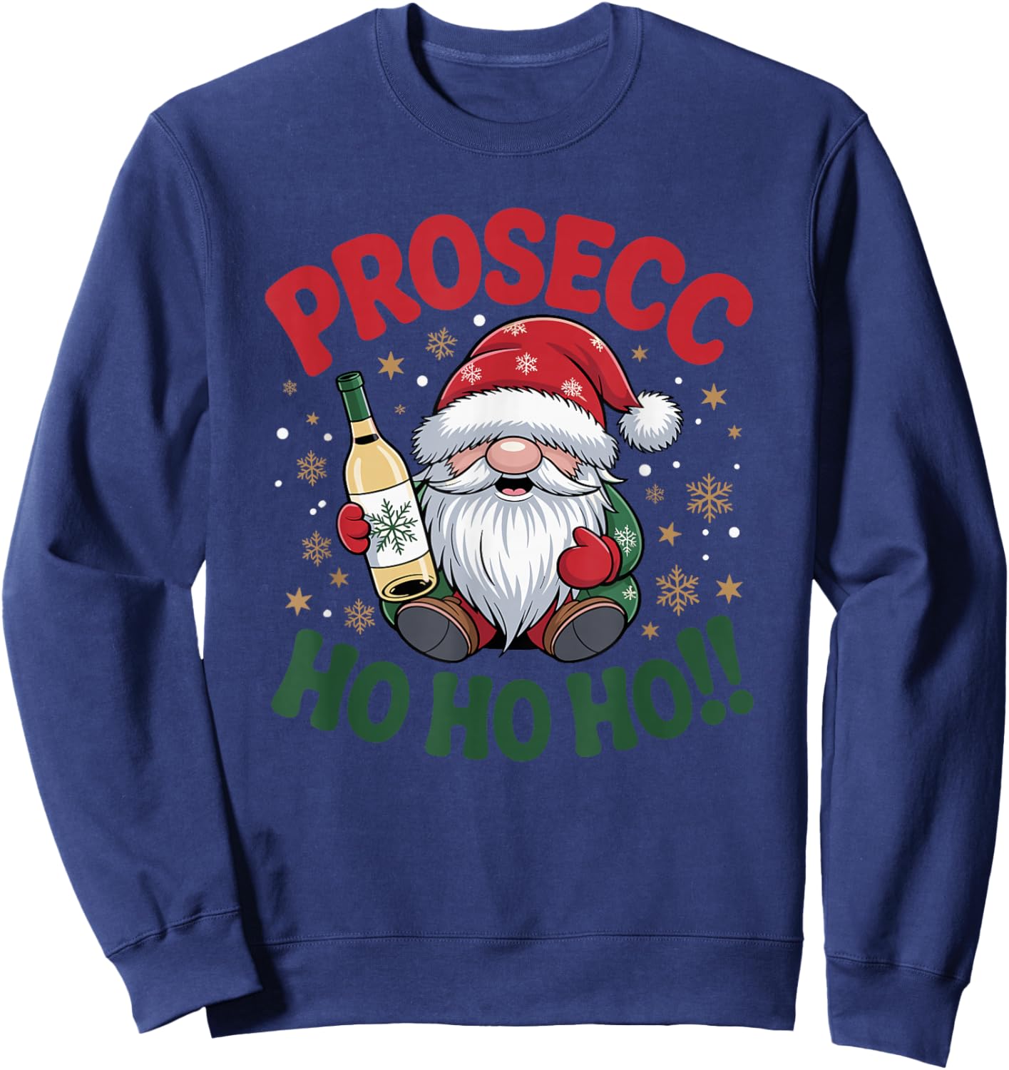 Prosecco Wine Christmas Gnome Prosecc-Ho-Ho-Ho Sweatshirt - Sweatshirt | Navy