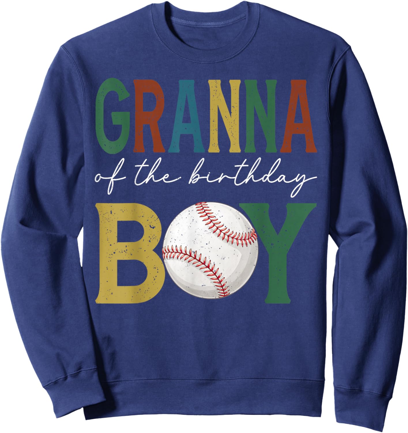 Baseball Granna of The Birthday Boy Family Matching Sweatshirt - Sweatshirt | Navy