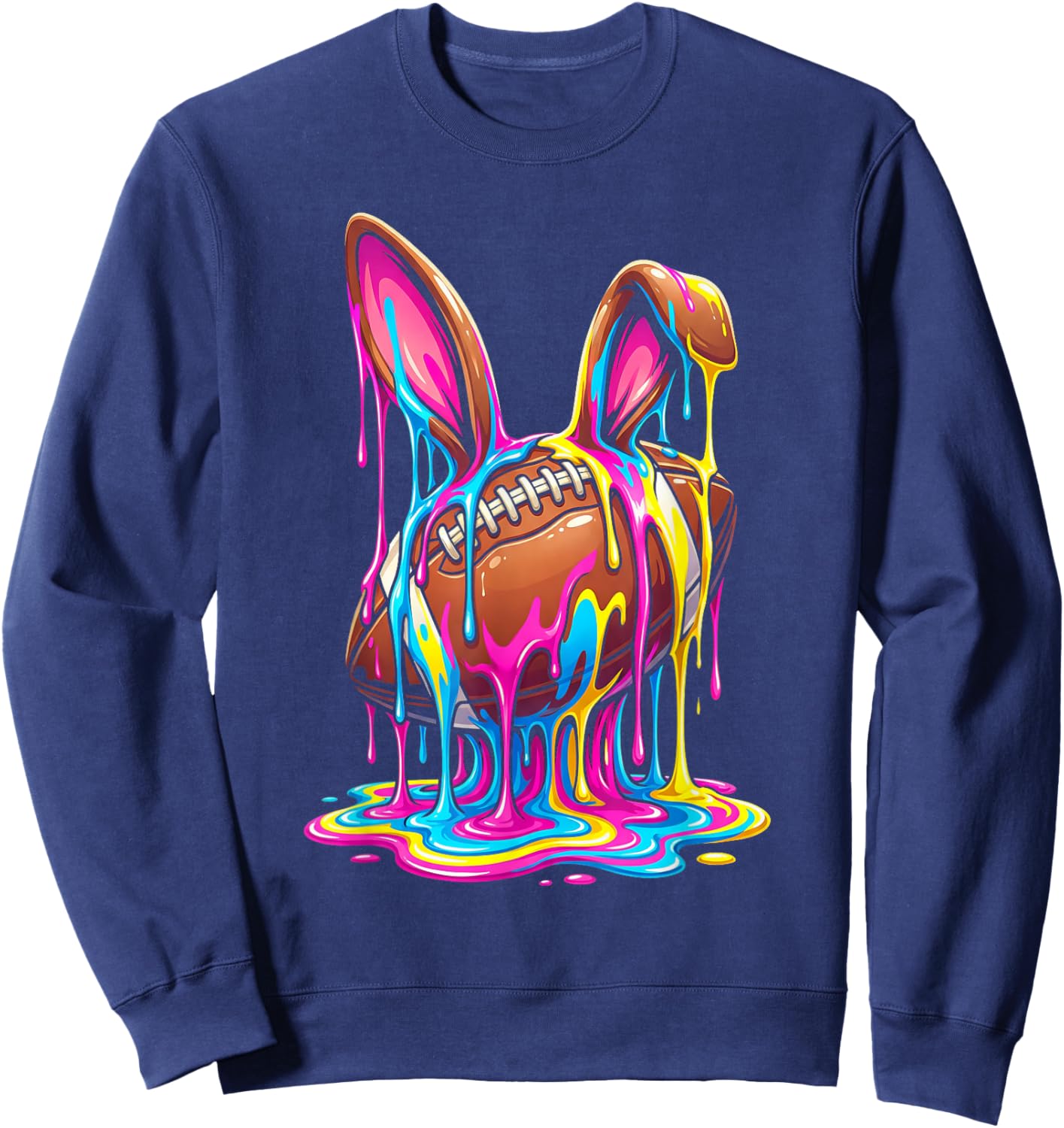 Funny Easter Bunny Ice Cream Drip Gifts Boys Kids Sweatshirt - Sweatshirt | Navy