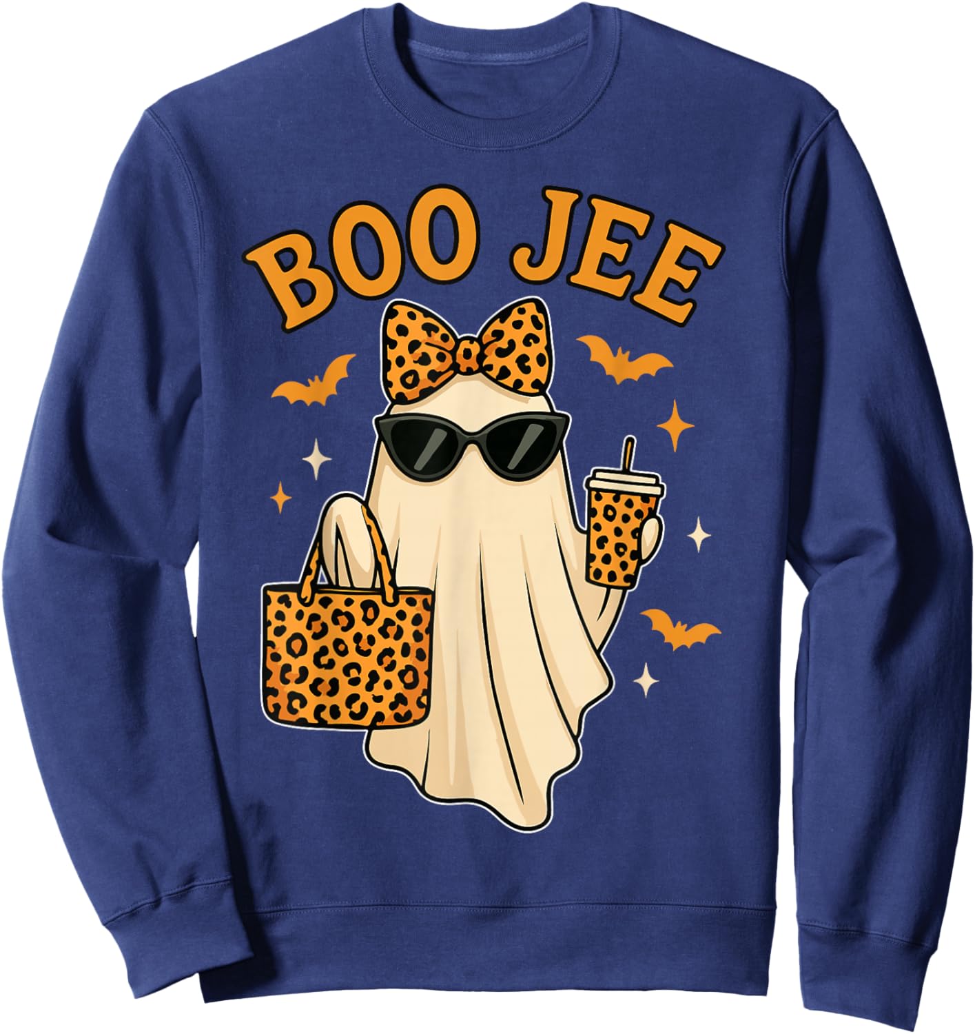 Boojee Ghost Halloween Shirt Women Girls Boo JEE Ghost Kids Sweatshirt - Sweatshirt | Navy