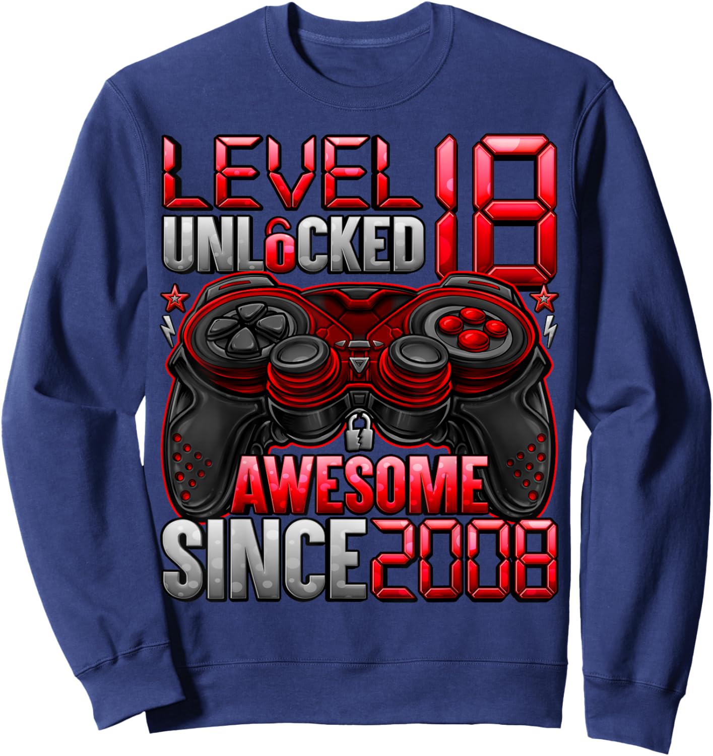 Level 18 Unlocked 18 Year Old Gifts Boys 18th Birthday Boy Sweatshirt - Sweatshirt | Navy