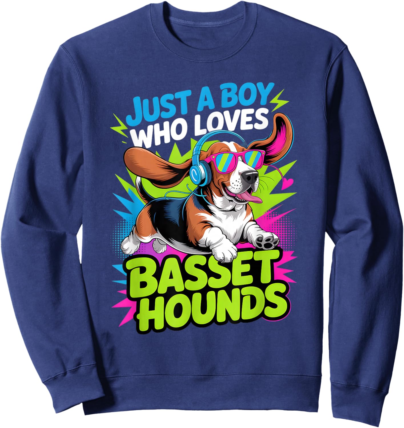 Boys Basset Hound Sweatshirt - Sweatshirt | Navy