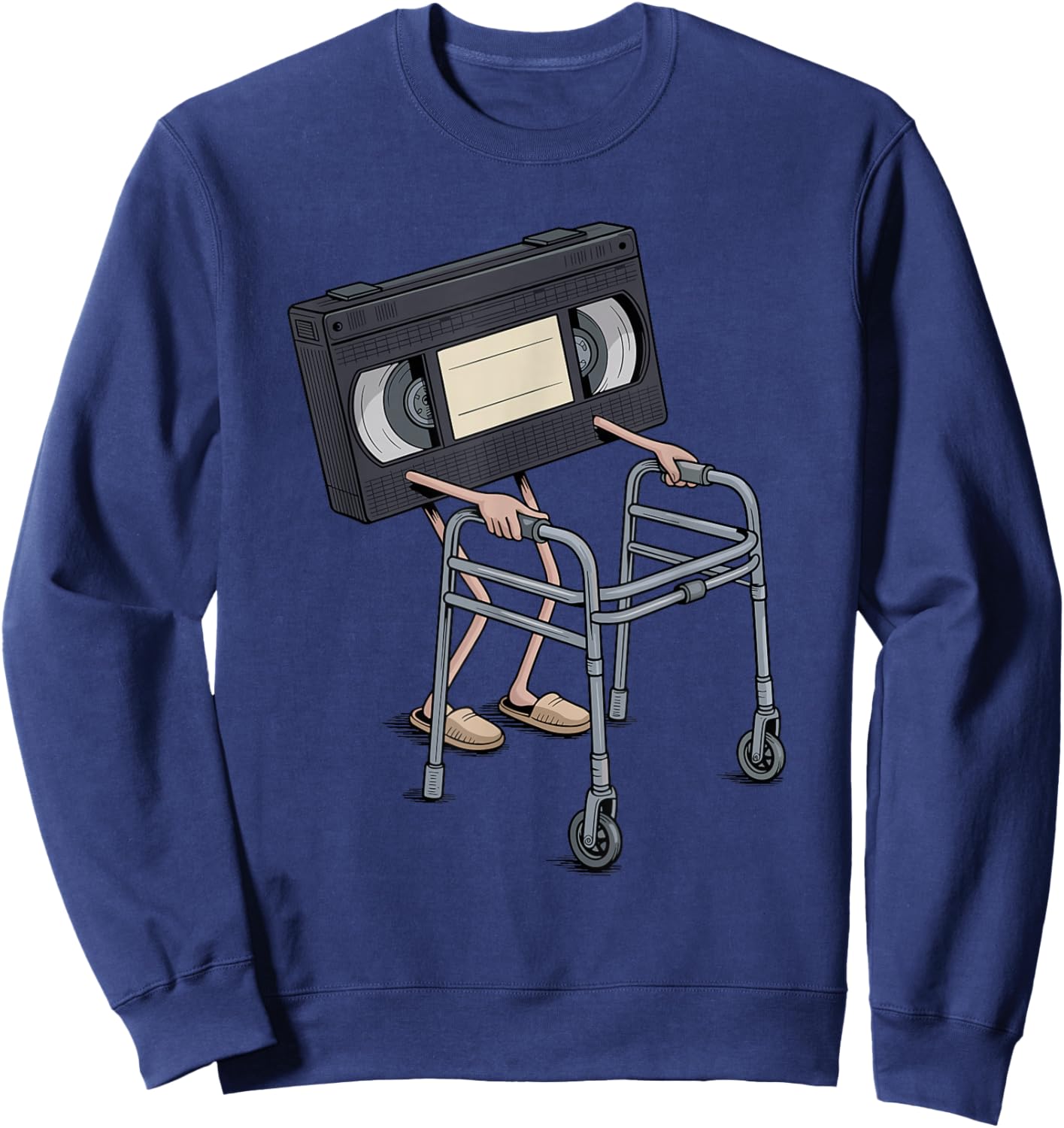 Retro Walker VHS Color CD Retro Media Analog Sweatshirt - Sweatshirt | Navy
