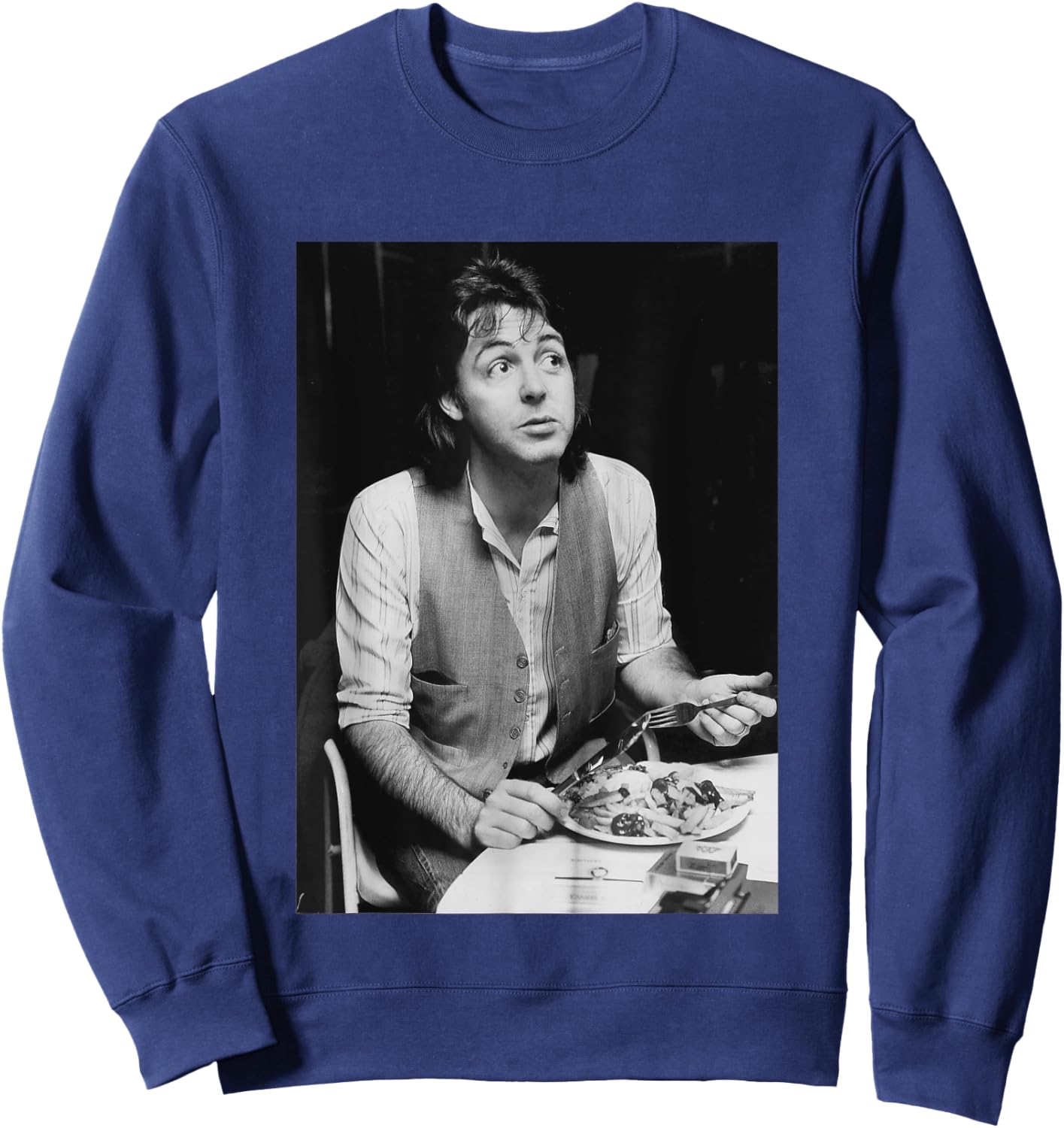 The Beatles Sir Paul McCartney Eating 1977 Wings Sweatshirt - Sweatshirt | Navy