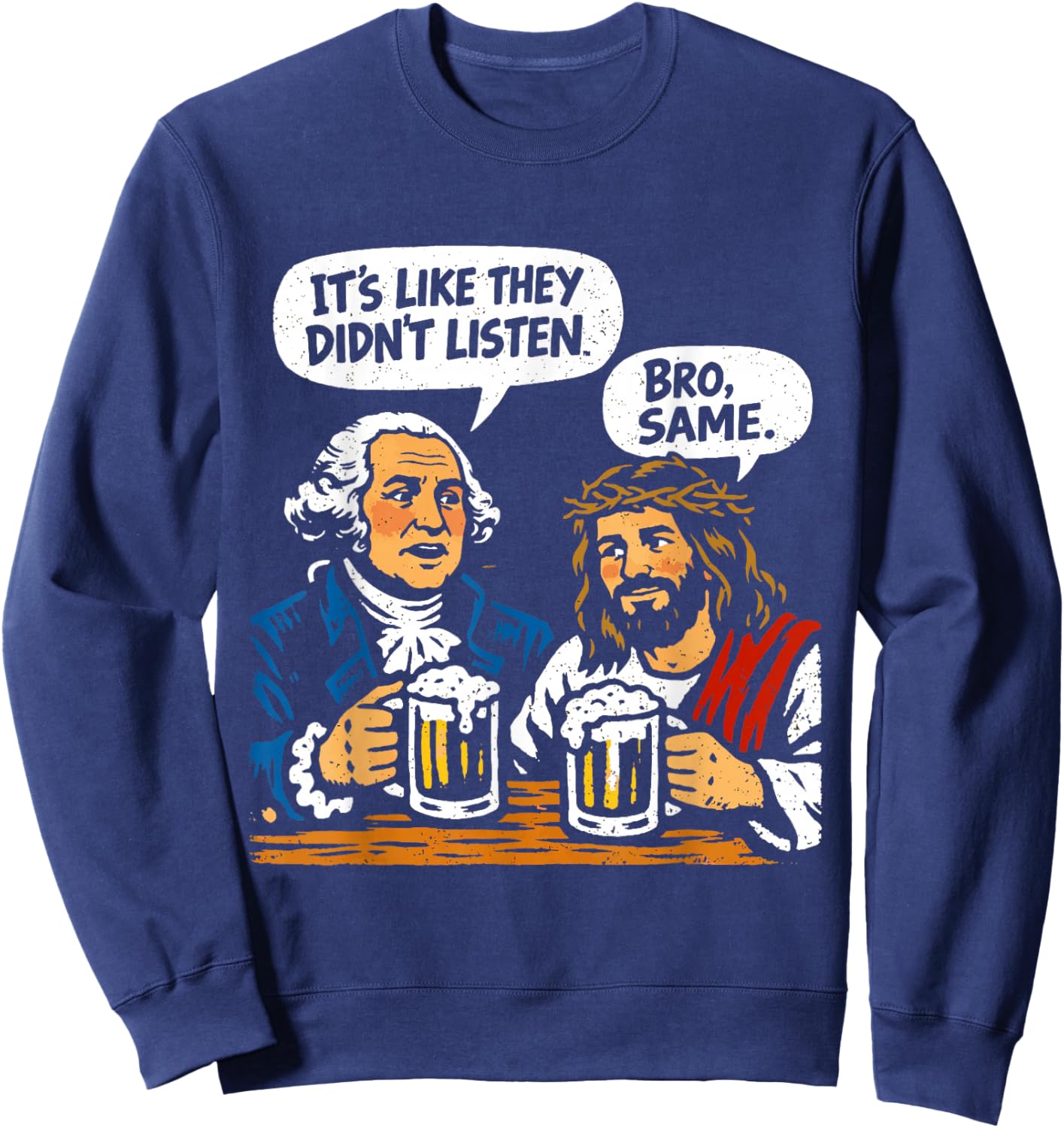 George Washington and Jesus Sweatshirt - Sweatshirt | Navy