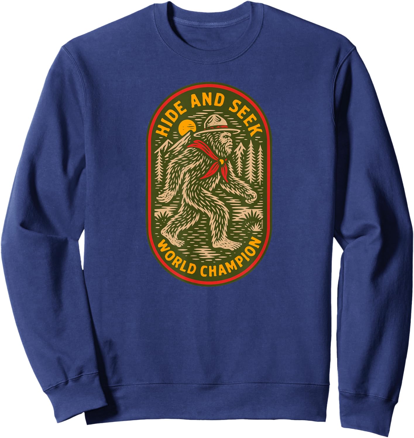 ScoutSquatch! Hide & Seek World Champion Bigfoot Scout Sweatshirt - Sweatshirt | Navy