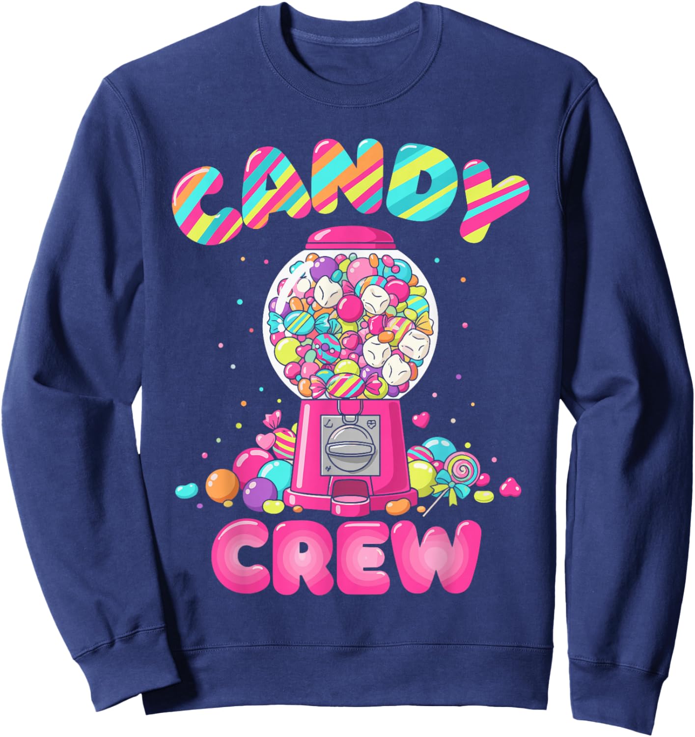 Candy Land Costume Adult Women, Colorful Sweet Candy Crew Sweatshirt - Sweatshirt | Navy