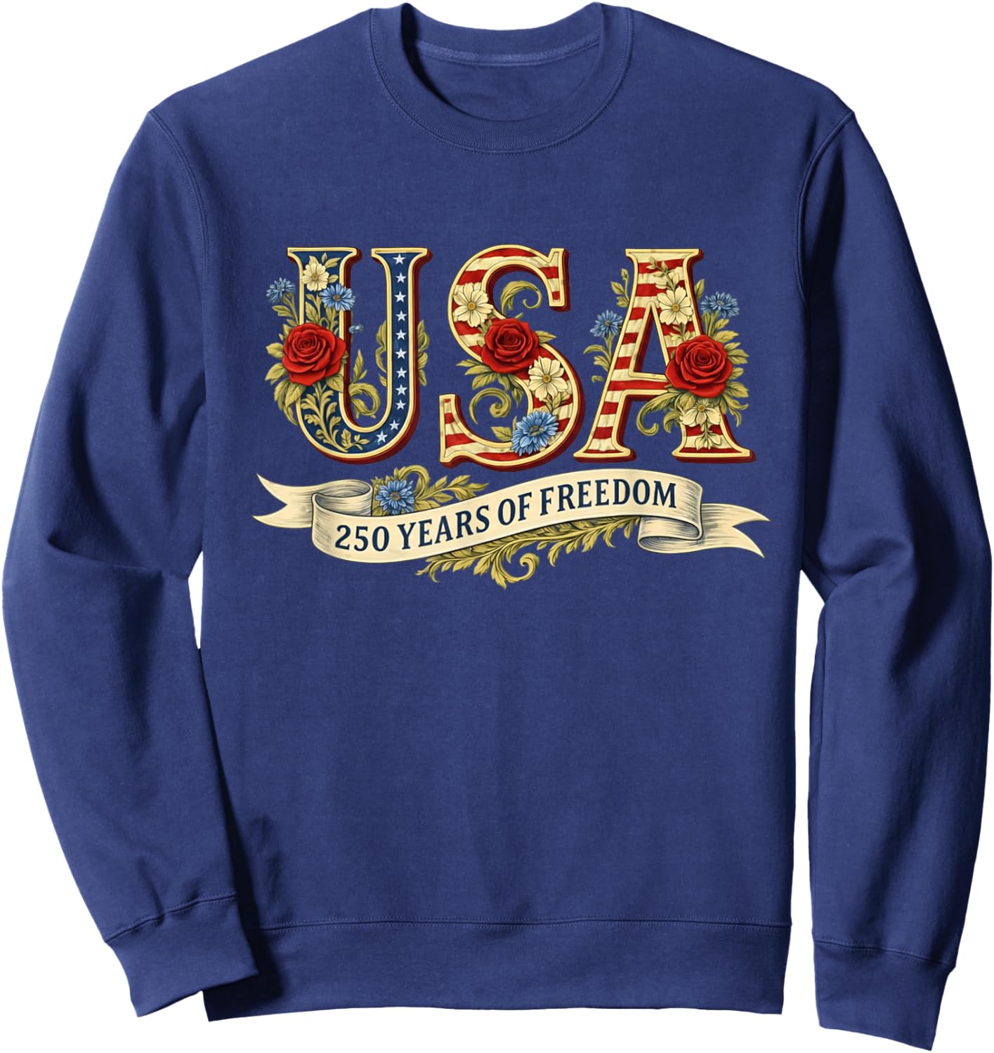 Vintage USA America 250 Years 1776-2026 250th Birthday Sweatshirt - Sweatshirt | Navy