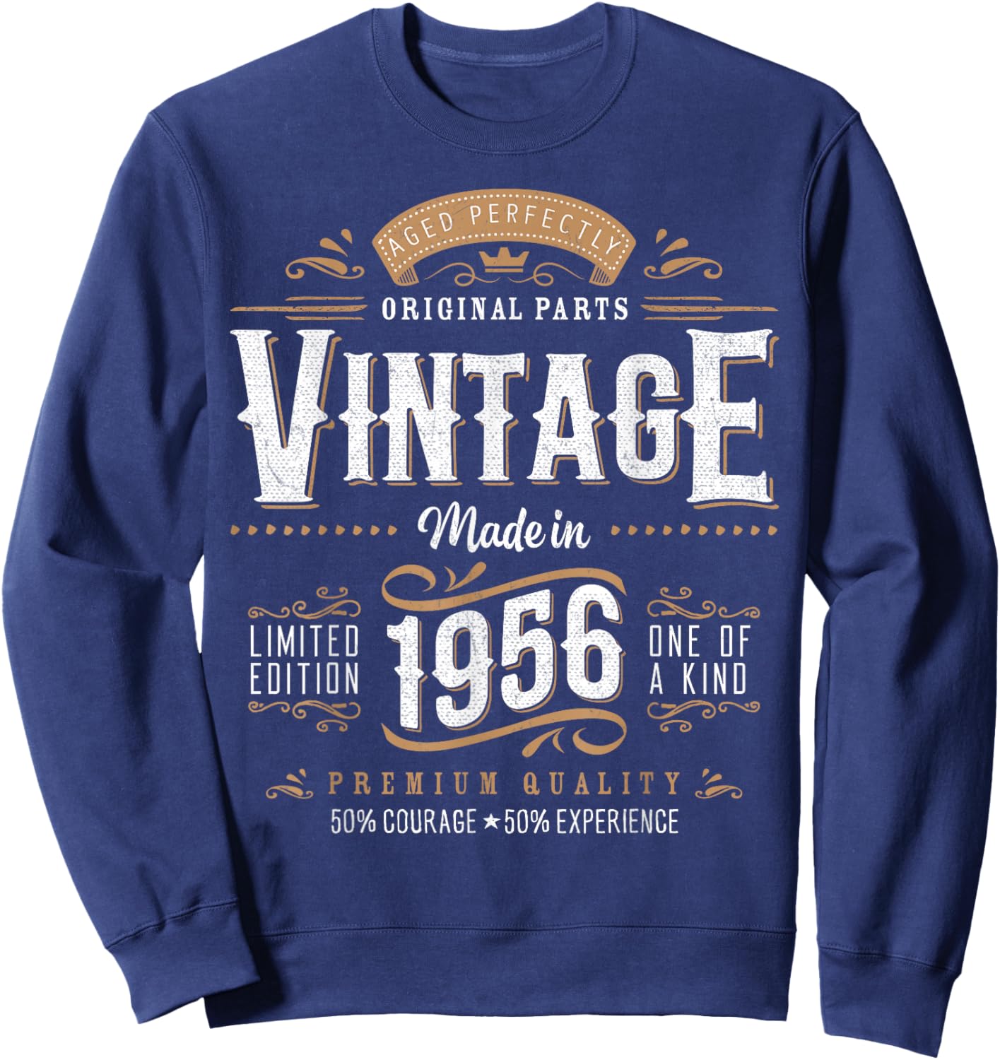 Vintage 1956 Label 70th Birthday Gift Men Women 70 Year Old Sweatshirt - Sweatshirt | Navy