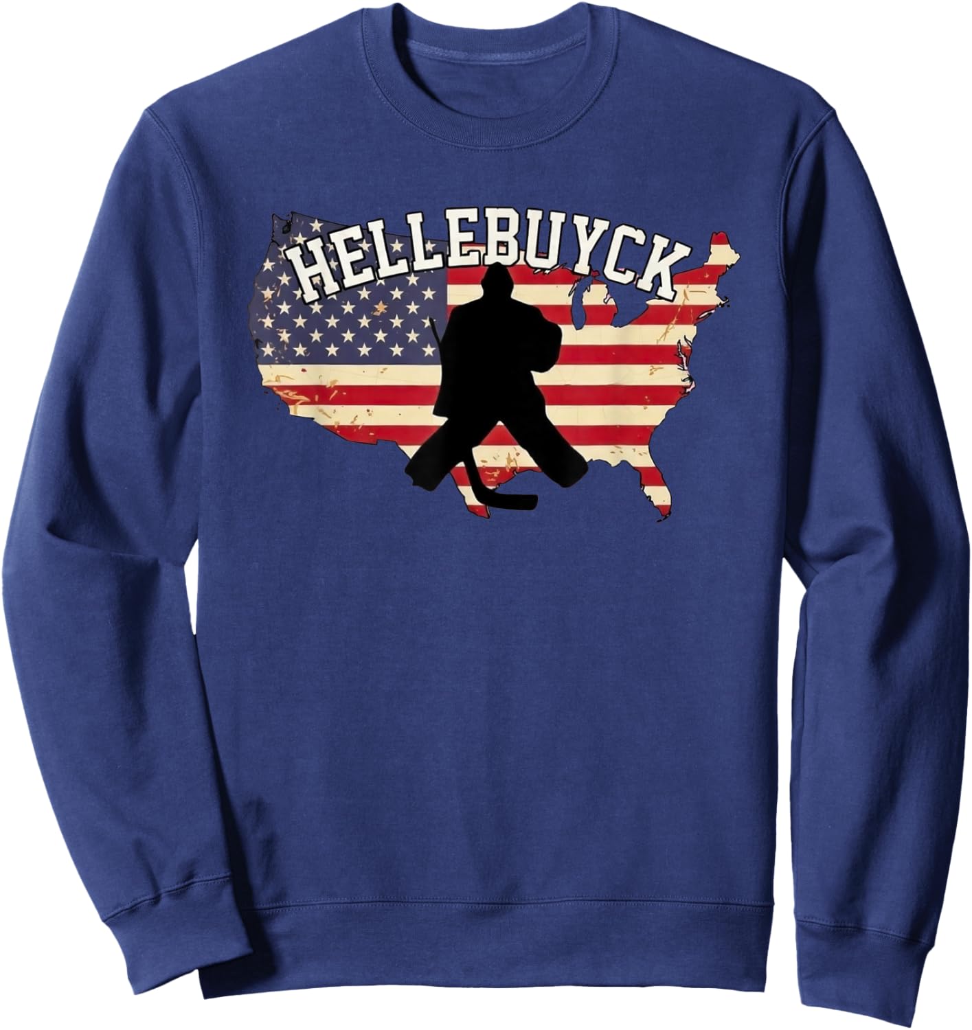 Hellebuyck T American Goalie Funny Design Sweatshirt - Sweatshirt | Navy