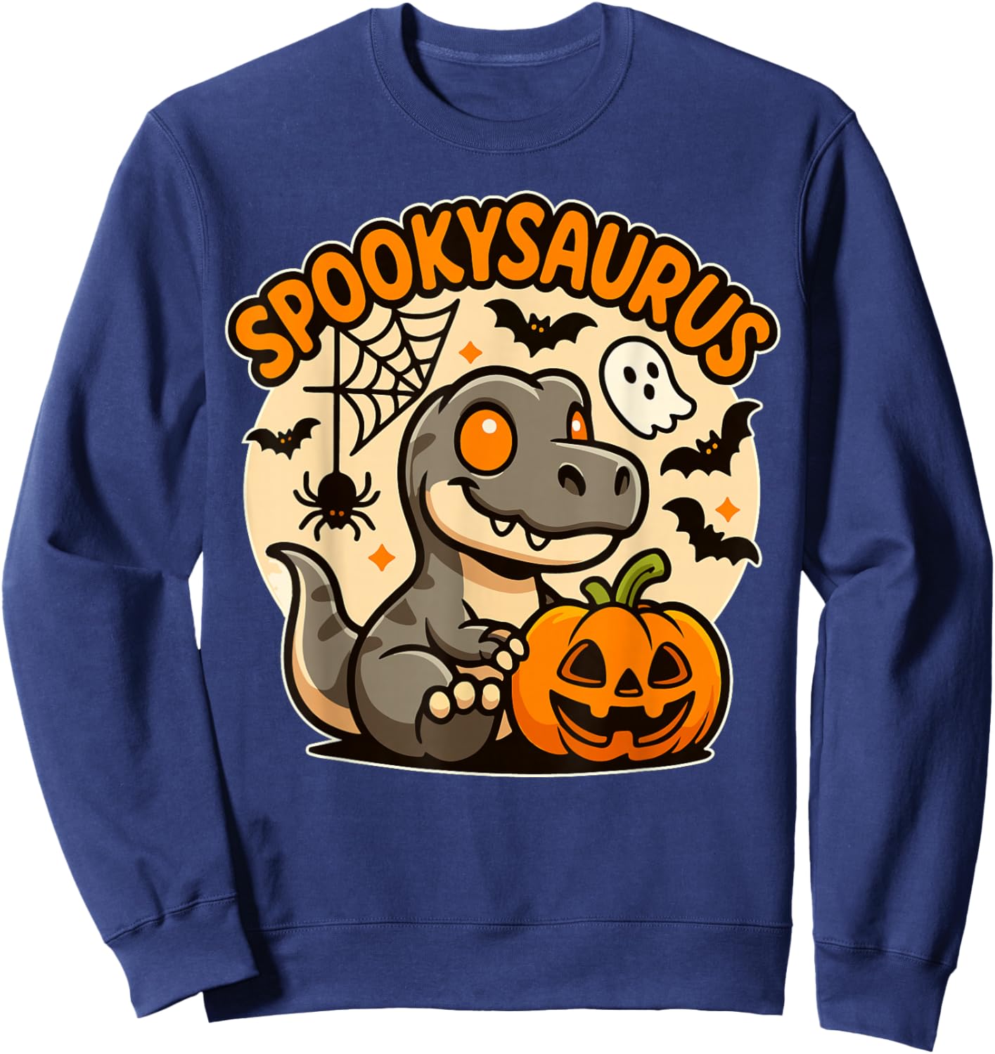 SpookySaurus Kids Halloween Dinosaur Kids Toddler Boys Youth Sweatshirt - Sweatshirt | Navy