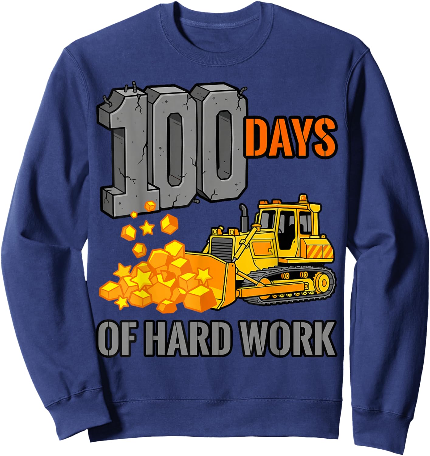 100 Days of School Construction Sweatshirt - Sweatshirt | Navy