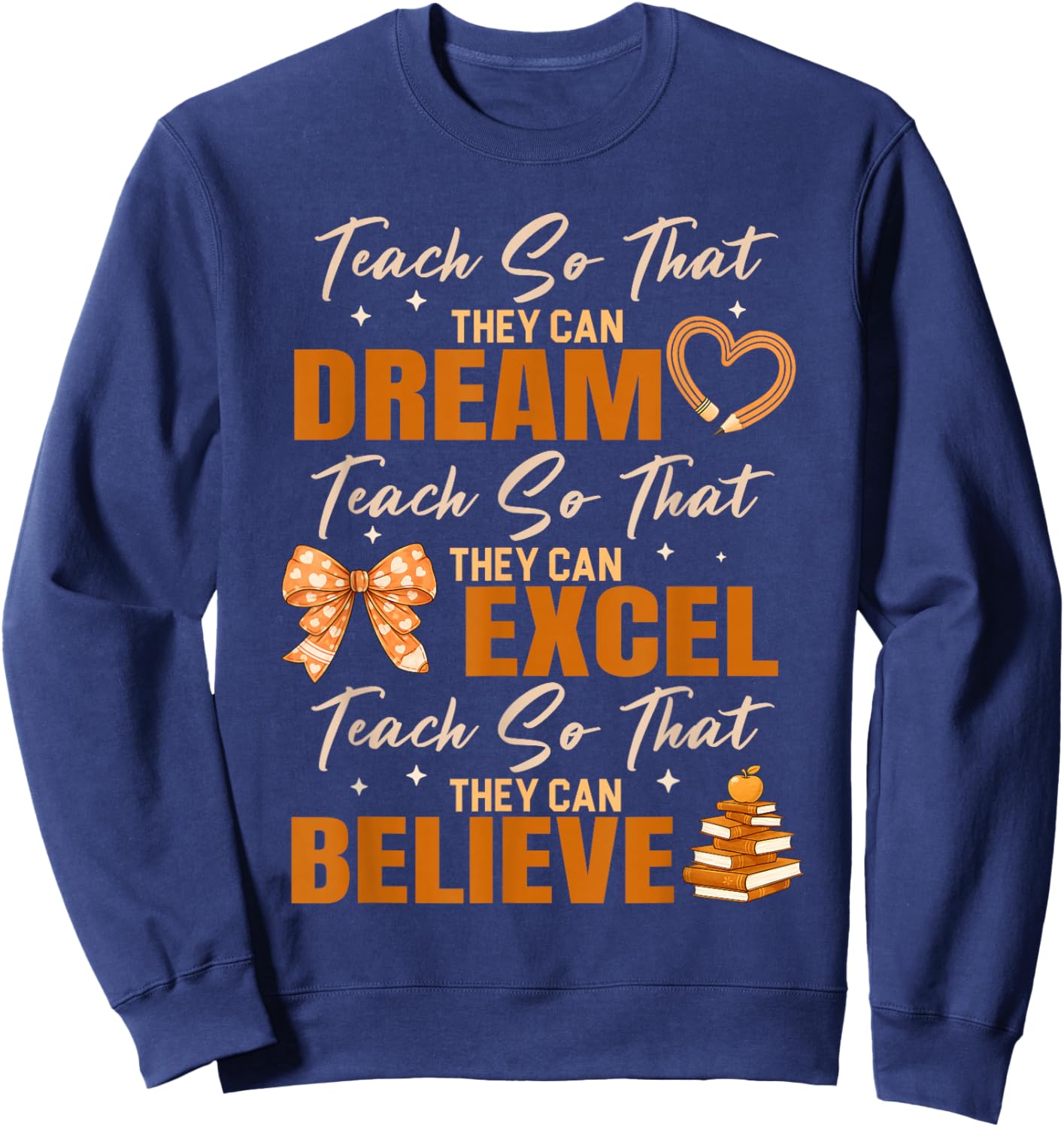 Teach So That They Can Dream Black History Month Teachers Sweatshirt - Sweatshirt | Navy
