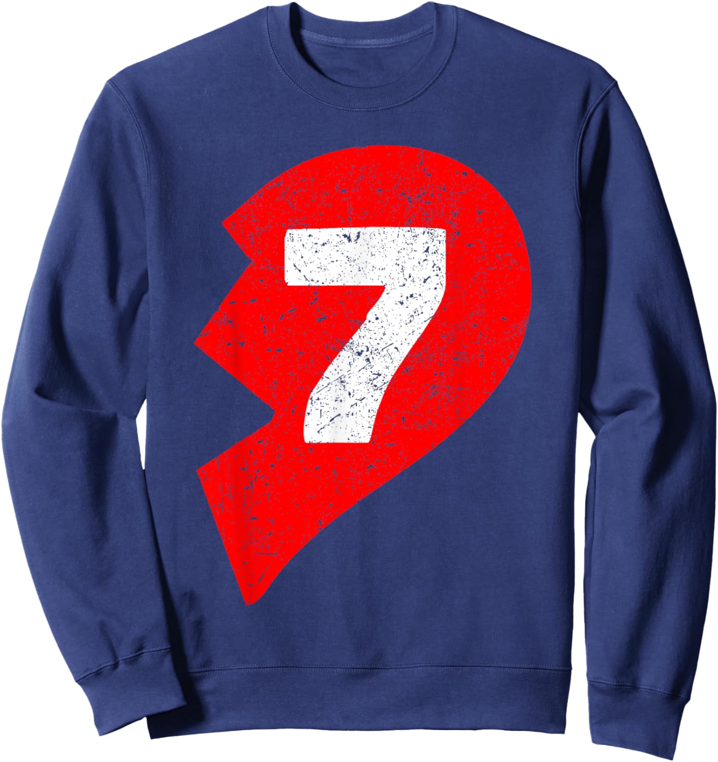 Number 7 Funny Matching Couple Friends Valentines Heart 67 Sweatshirt - Sweatshirt | Navy