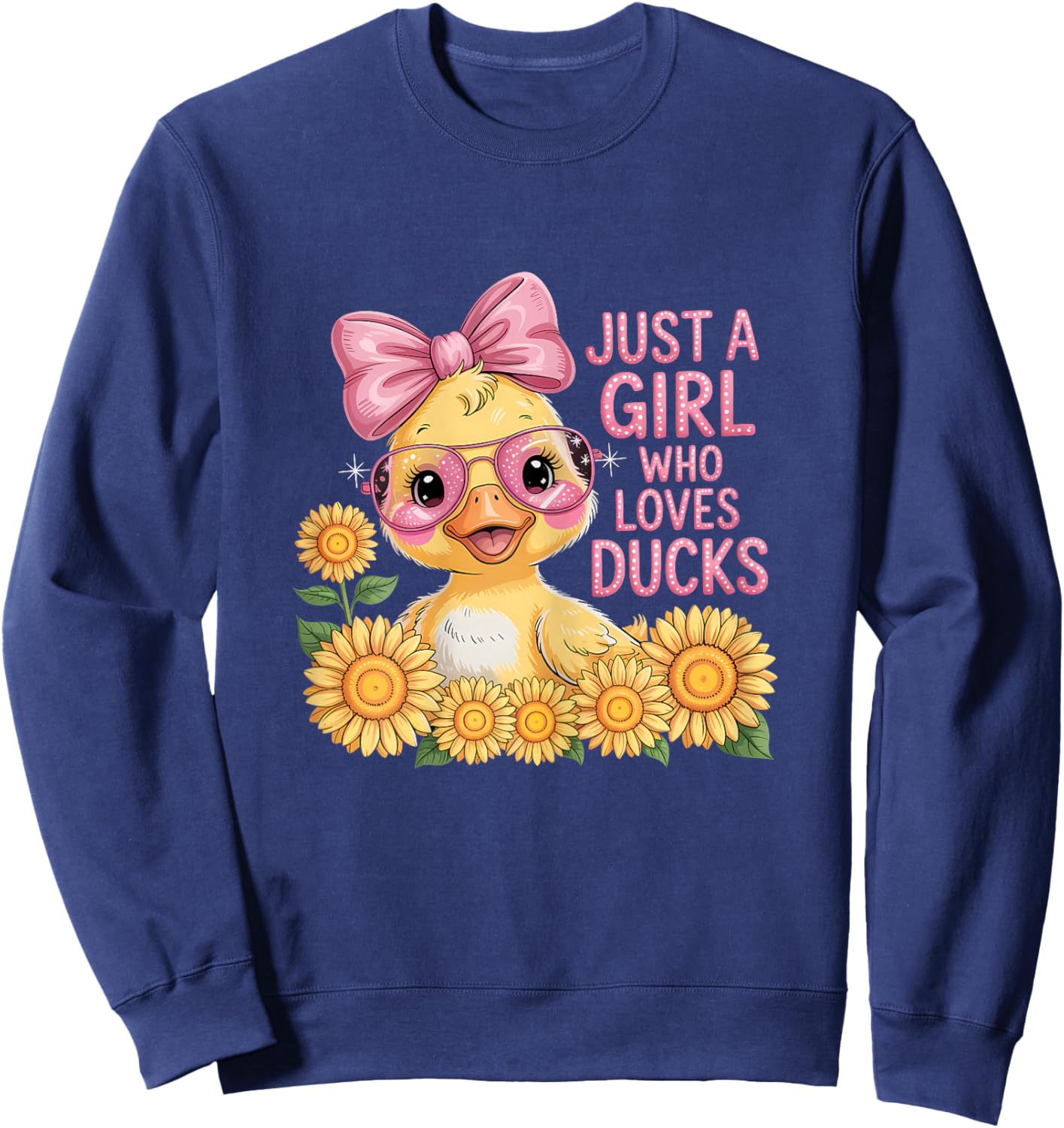 Just A Girl Who Loves Ducks Cute Duck Sweatshirt - Sweatshirt | Navy
