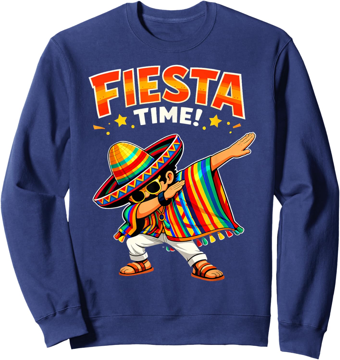 Dabbing Mexican Poncho Cinco de Mayo Sombrero Dab Sweatshirt - Sweatshirt | Navy
