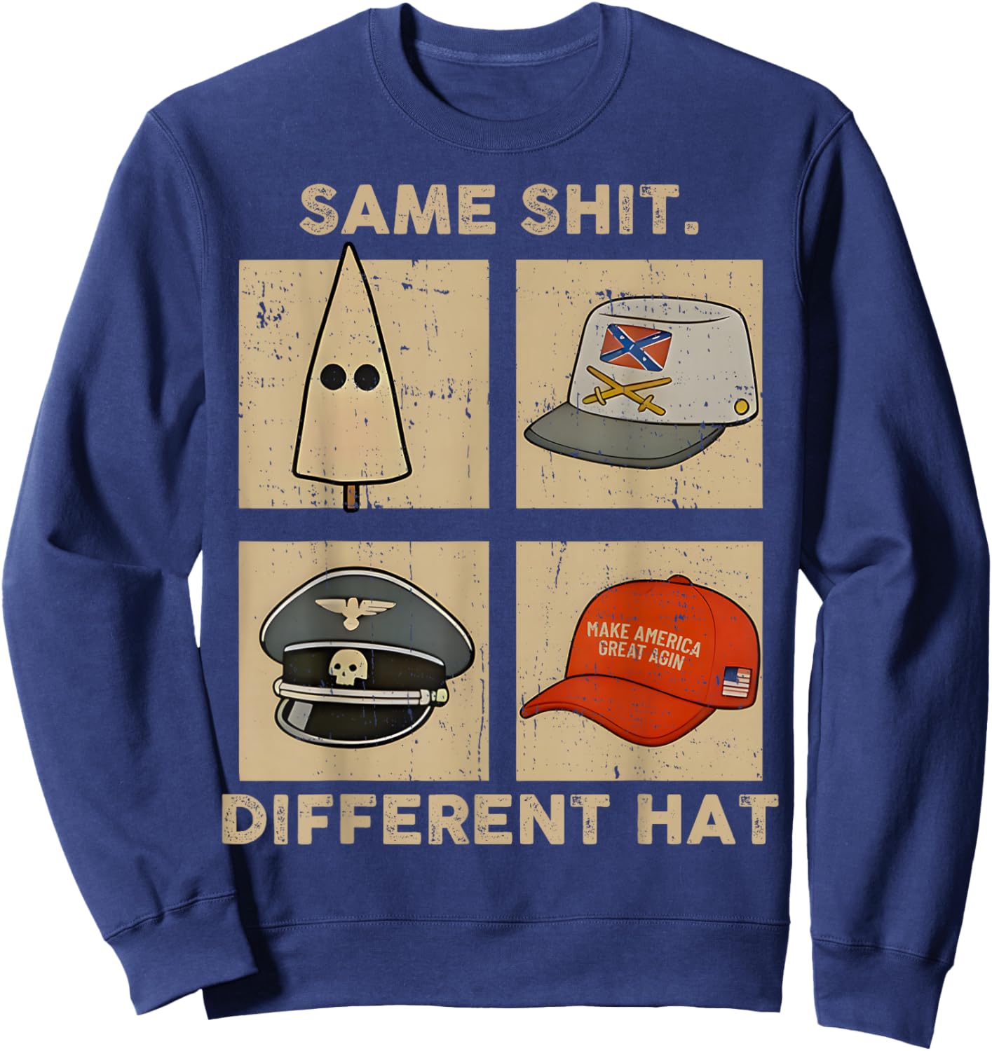 Same Shit Different Hat Retro Vintage Funny Women Sweatshirt - Sweatshirt | Navy