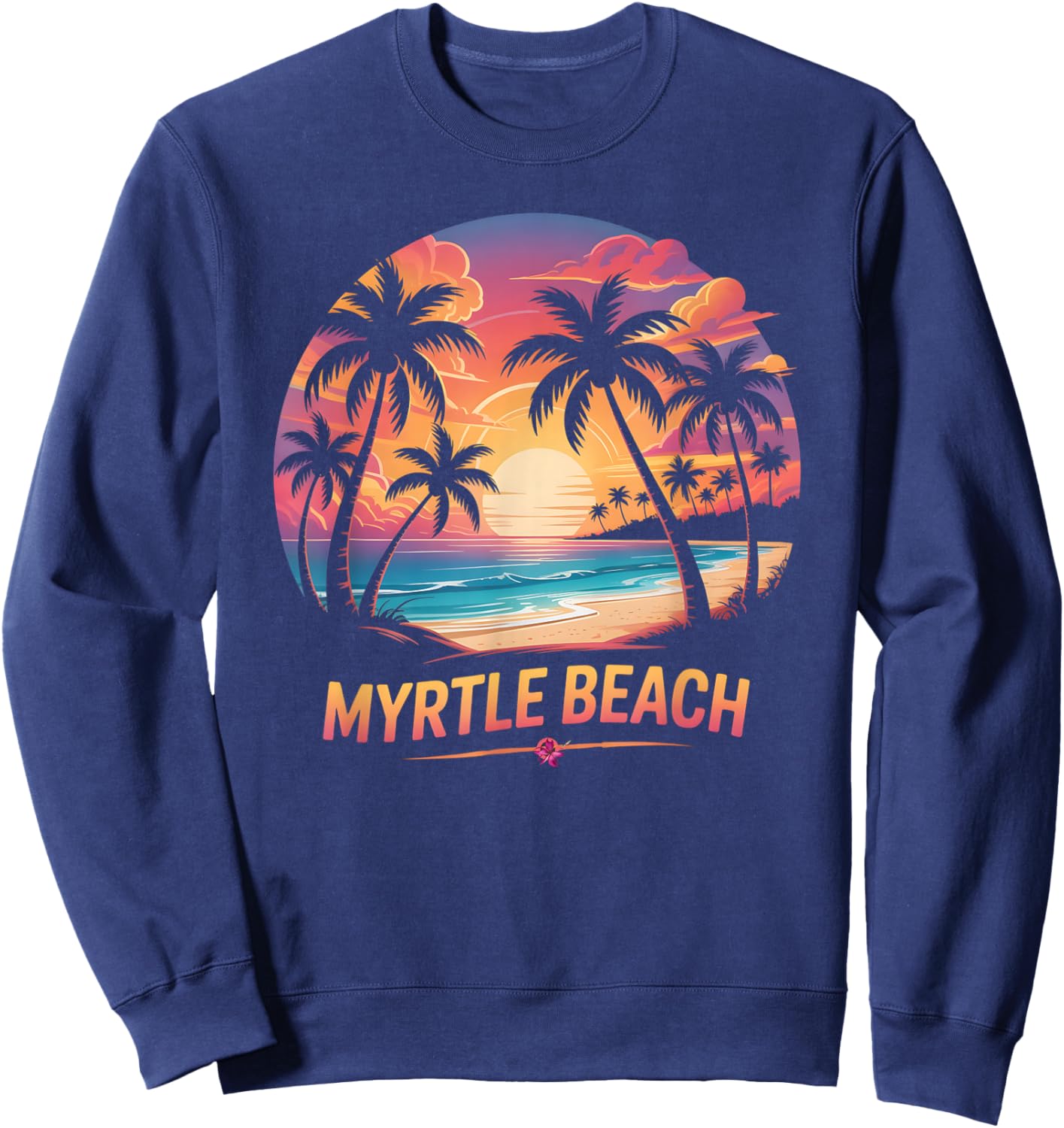 Cute Myrtle Beach Vacation Surfer Trip Family All Girls Team Sweatshirt - Sweatshirt | Navy