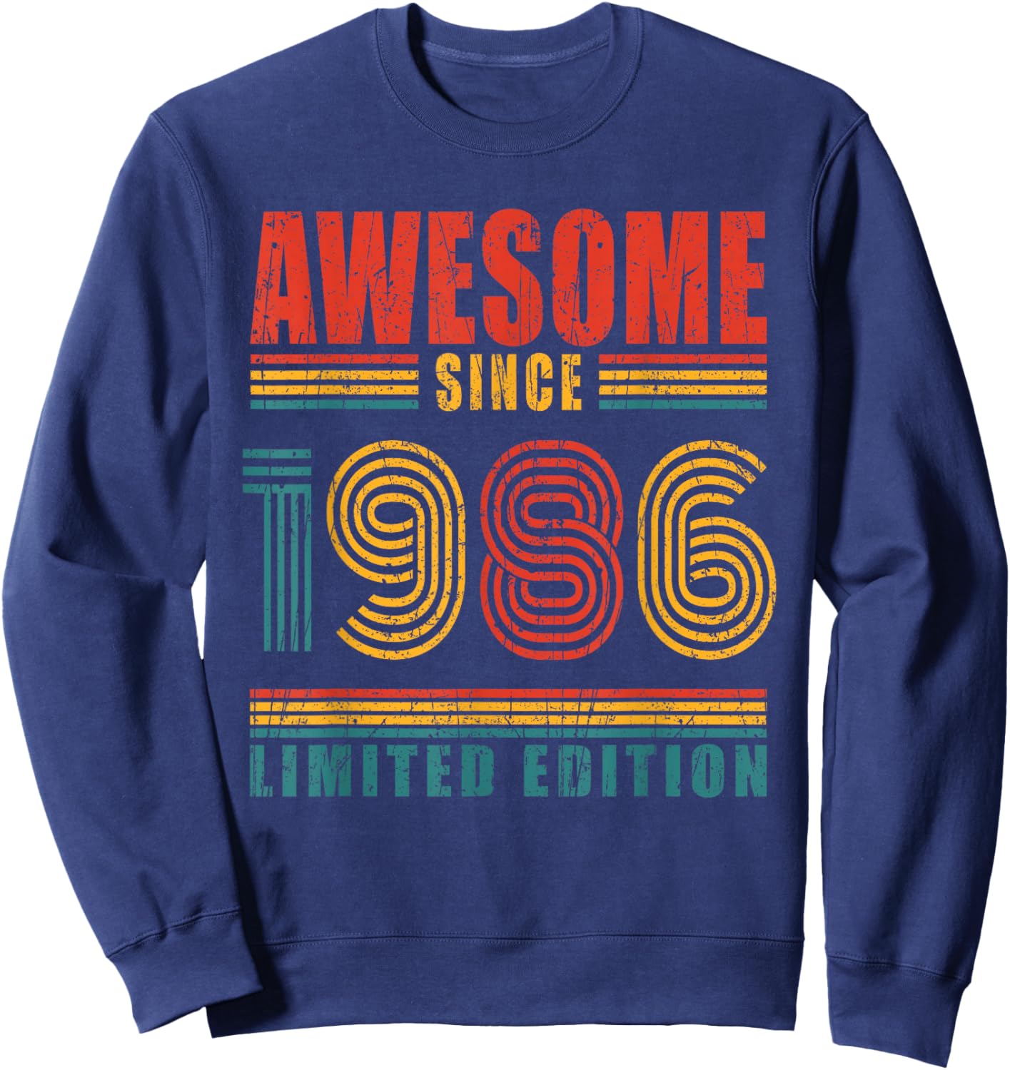 40th Birthday Awesome Since 1986 Vintage 40 Birthday Sweatshirt - Sweatshirt | Navy