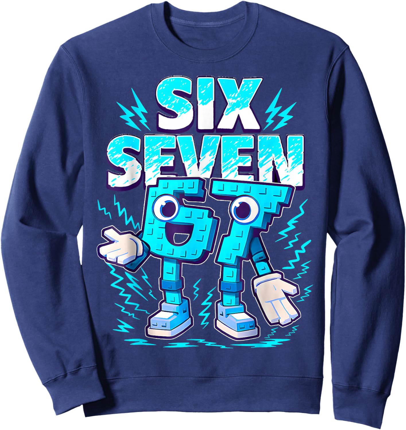 Meme 67 Six Seven 6 7 Italian Brainrot Women Kids Sweatshirt - Sweatshirt | Navy